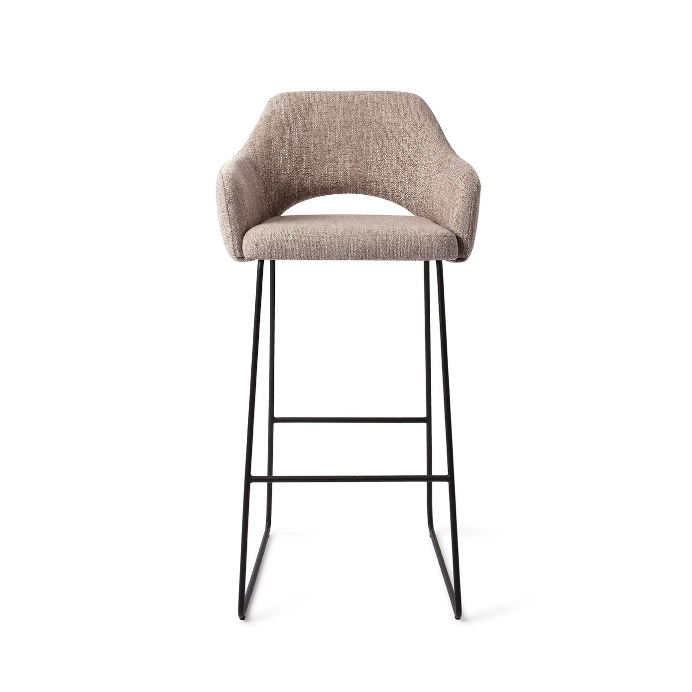 Jesper Home Yanai Biscuit Beach Barkruk - Slide Black (H) - KwaliteitWonen.nl