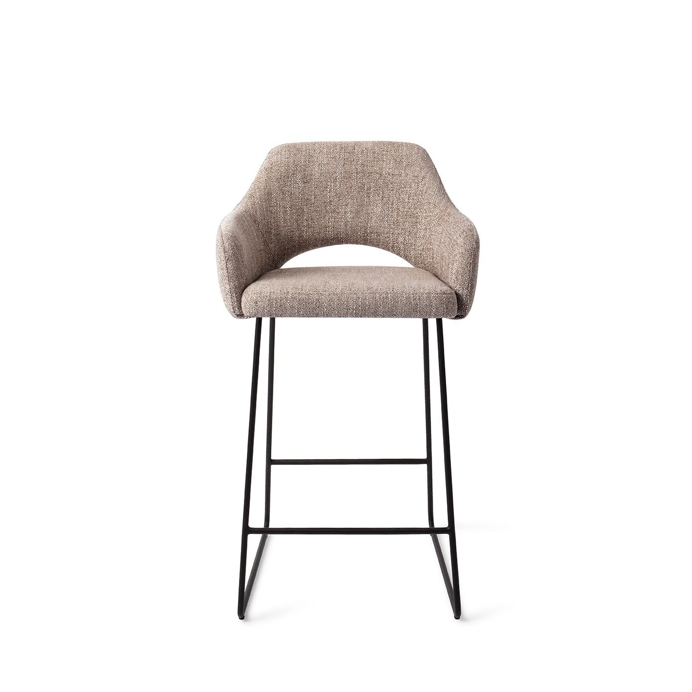 Jesper Home Yanai Biscuit Beach Barkruk - Slide Black (L) - KwaliteitWonen.nl