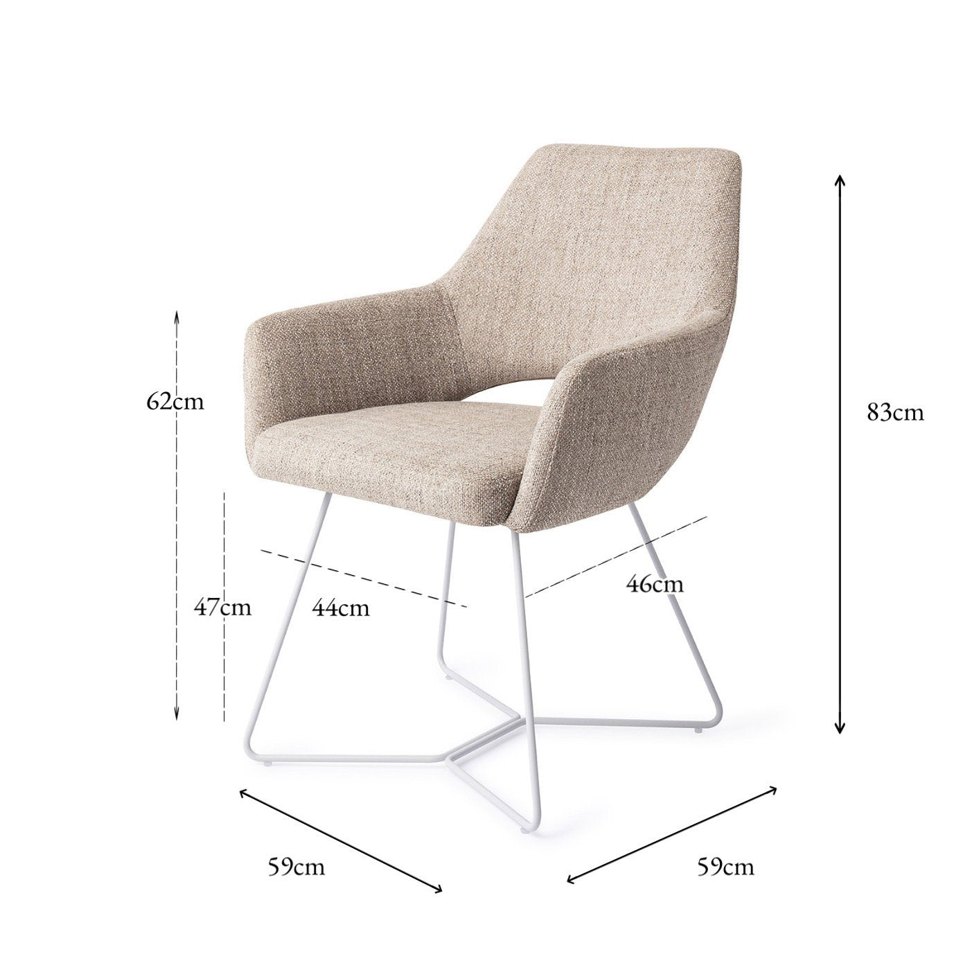 Jesper Home Yanai Biscuit Beach Eetkamerstoel - Beehive White - KwaliteitWonen.nl
