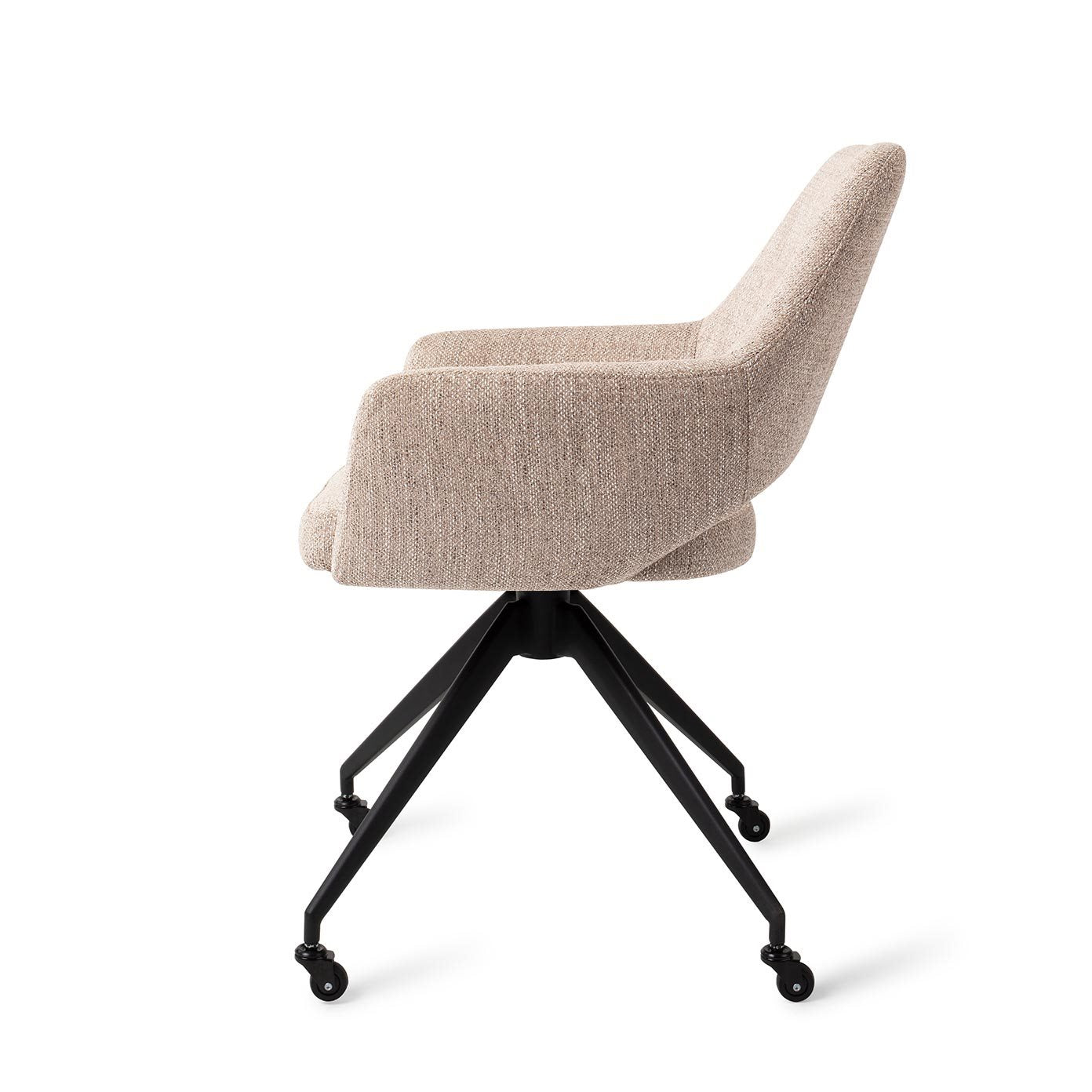 Jesper Home Yanai Biscuit Beach Eetkamerstoel - Glide Black - KwaliteitWonen.nl
