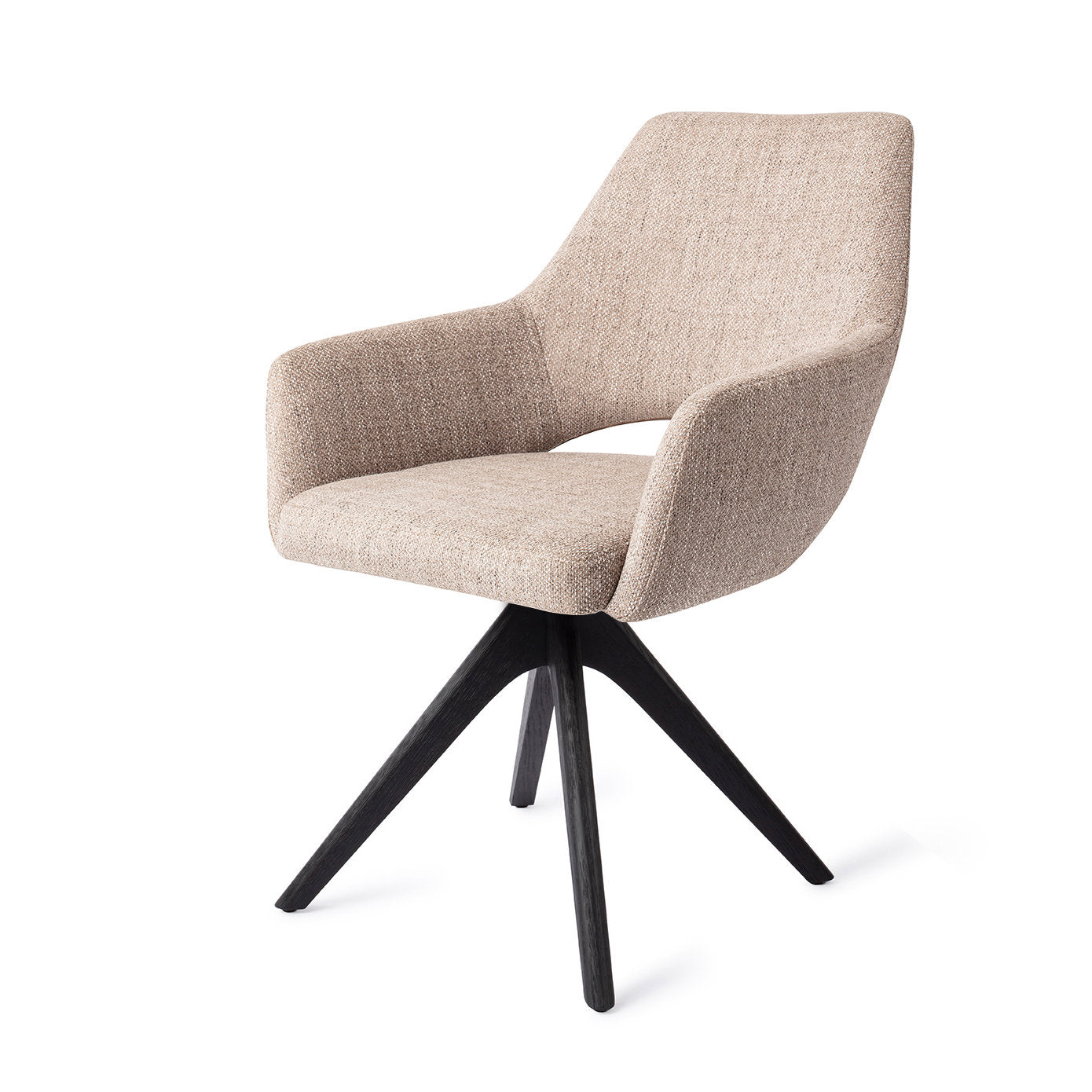 Jesper Home Yanai Biscuit Beach Eetkamerstoel - Revolve Oak Black - KwaliteitWonen.nl