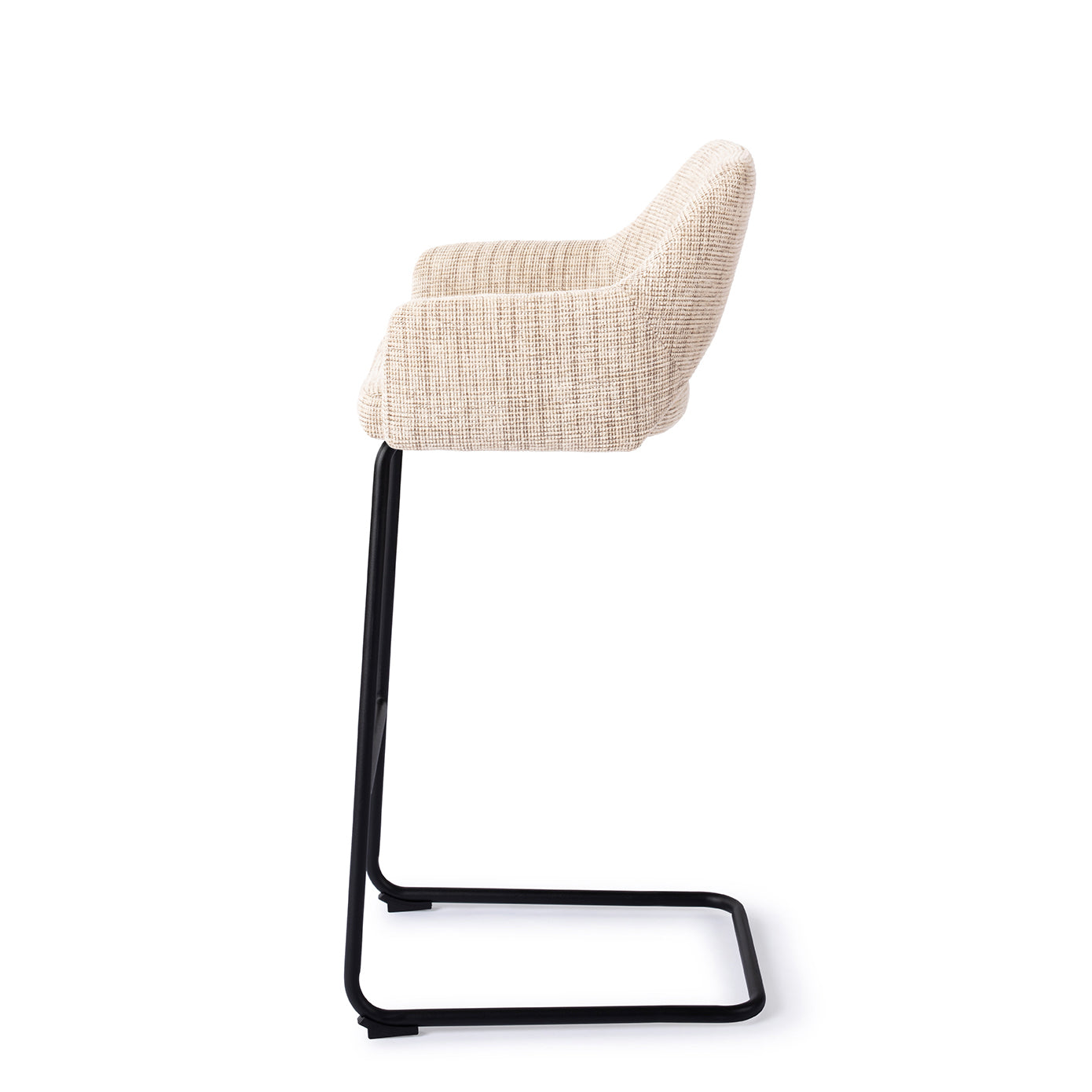 Jesper Home Yanai Caramel Grid Barkruk - Arch Black (H) - KwaliteitWonen.nl