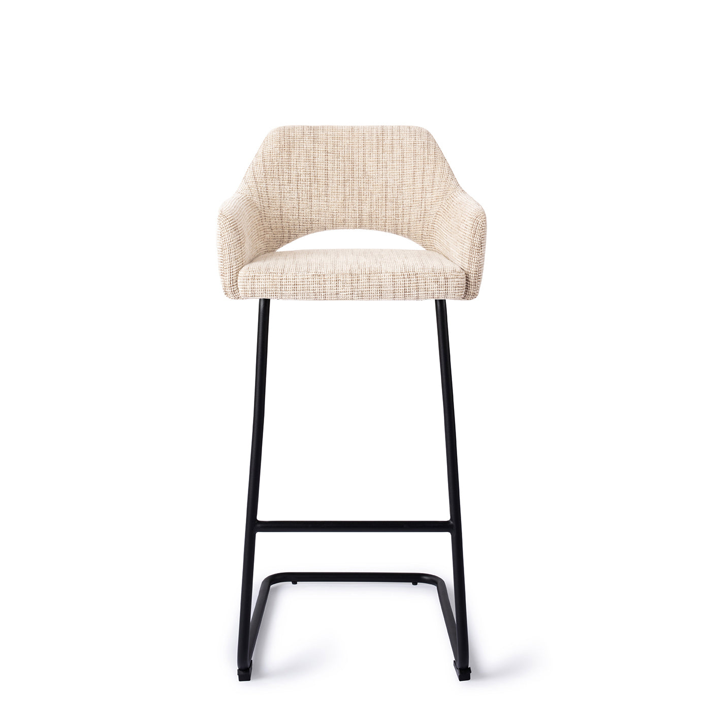 Jesper Home Yanai Caramel Grid Barkruk - Arch Black (H) - KwaliteitWonen.nl