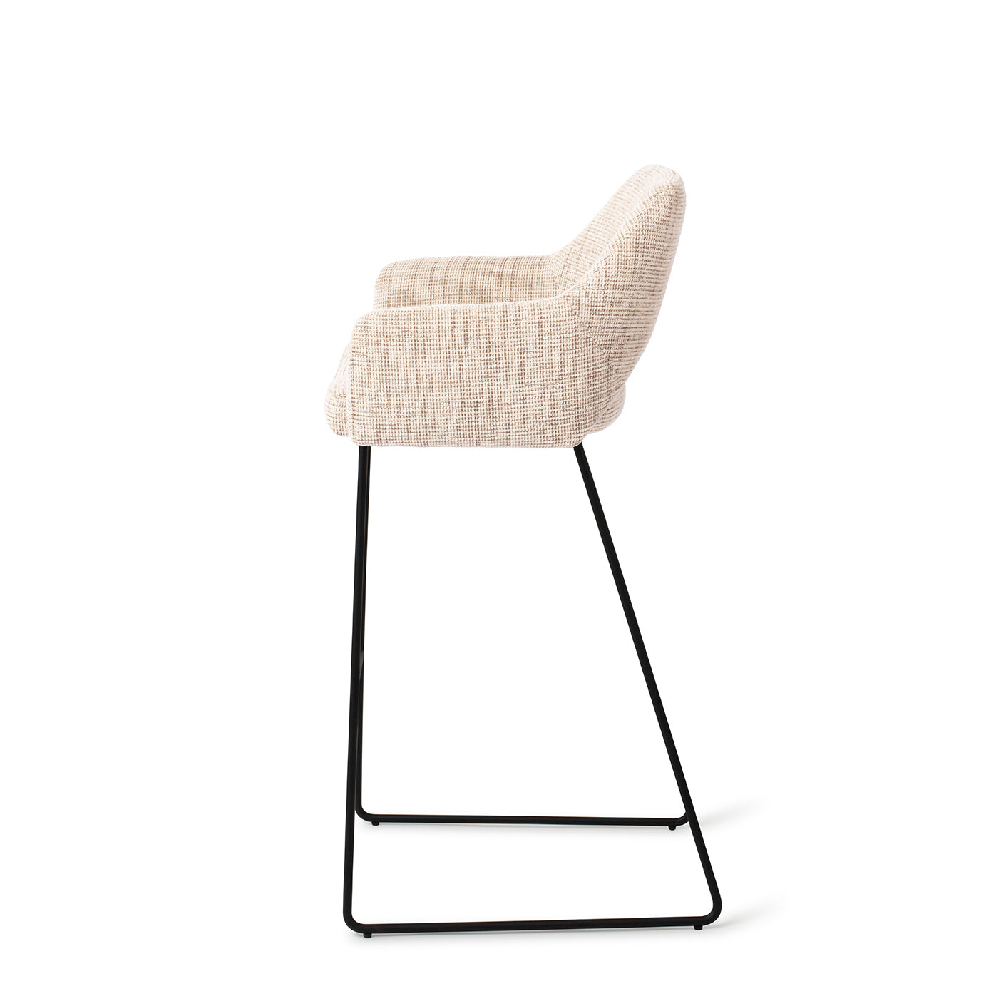 Jesper Home Yanai Caramel Grid Barkruk - Slide Black (H) - KwaliteitWonen.nl