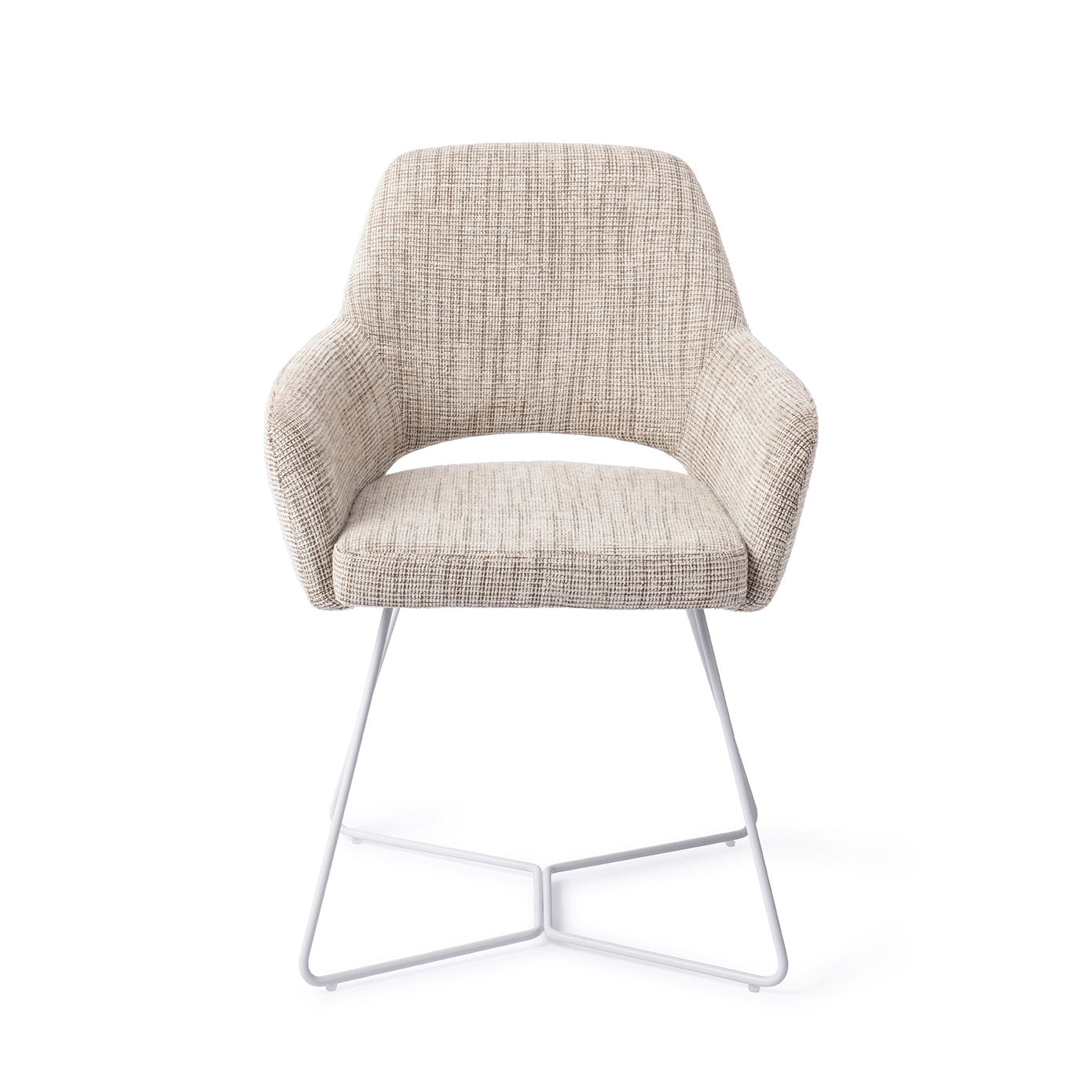 Jesper Home Yanai Caramel Grid Eetkamerstoel - Beehive White - KwaliteitWonen.nl