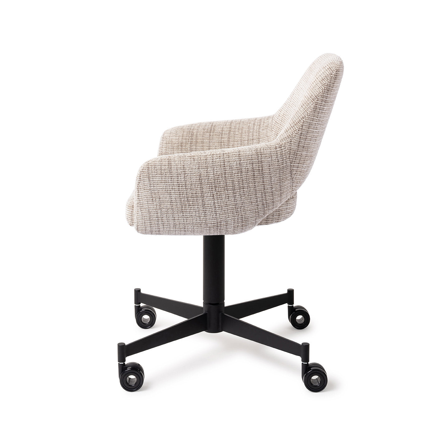 Jesper Home Yanai Caramel Grid Eetkamerstoel - Caster Black - KwaliteitWonen.nl