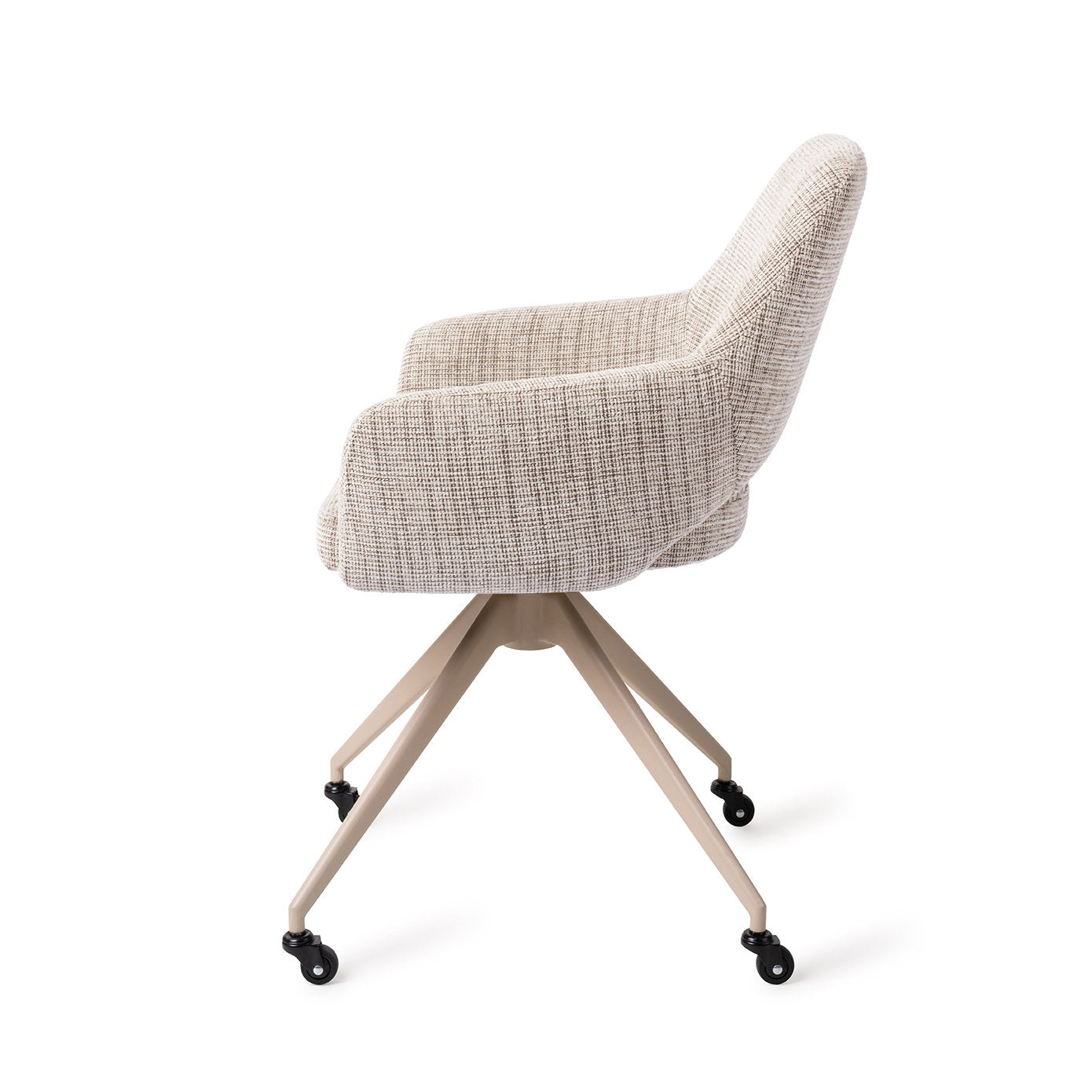 Jesper Home Yanai Caramel Grid Eetkamerstoel - Glide Beige - KwaliteitWonen.nl