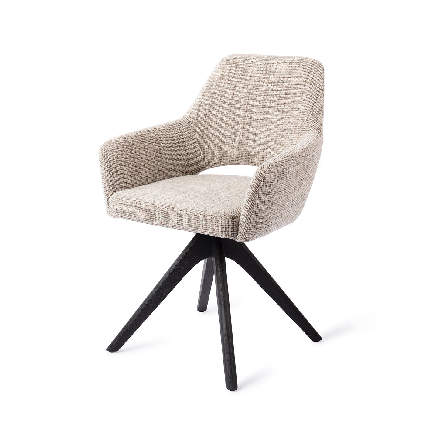 Jesper Home Yanai Caramel Grid Eetkamerstoel - Revolve Oak Black - KwaliteitWonen.nl