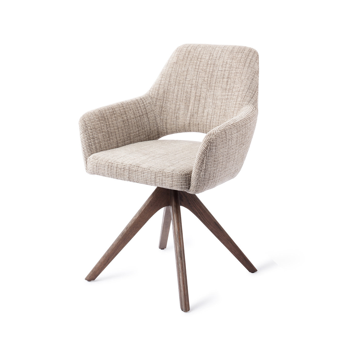 Jesper Home Yanai Caramel Grid Eetkamerstoel - Revolve Oak Walnut - KwaliteitWonen.nl