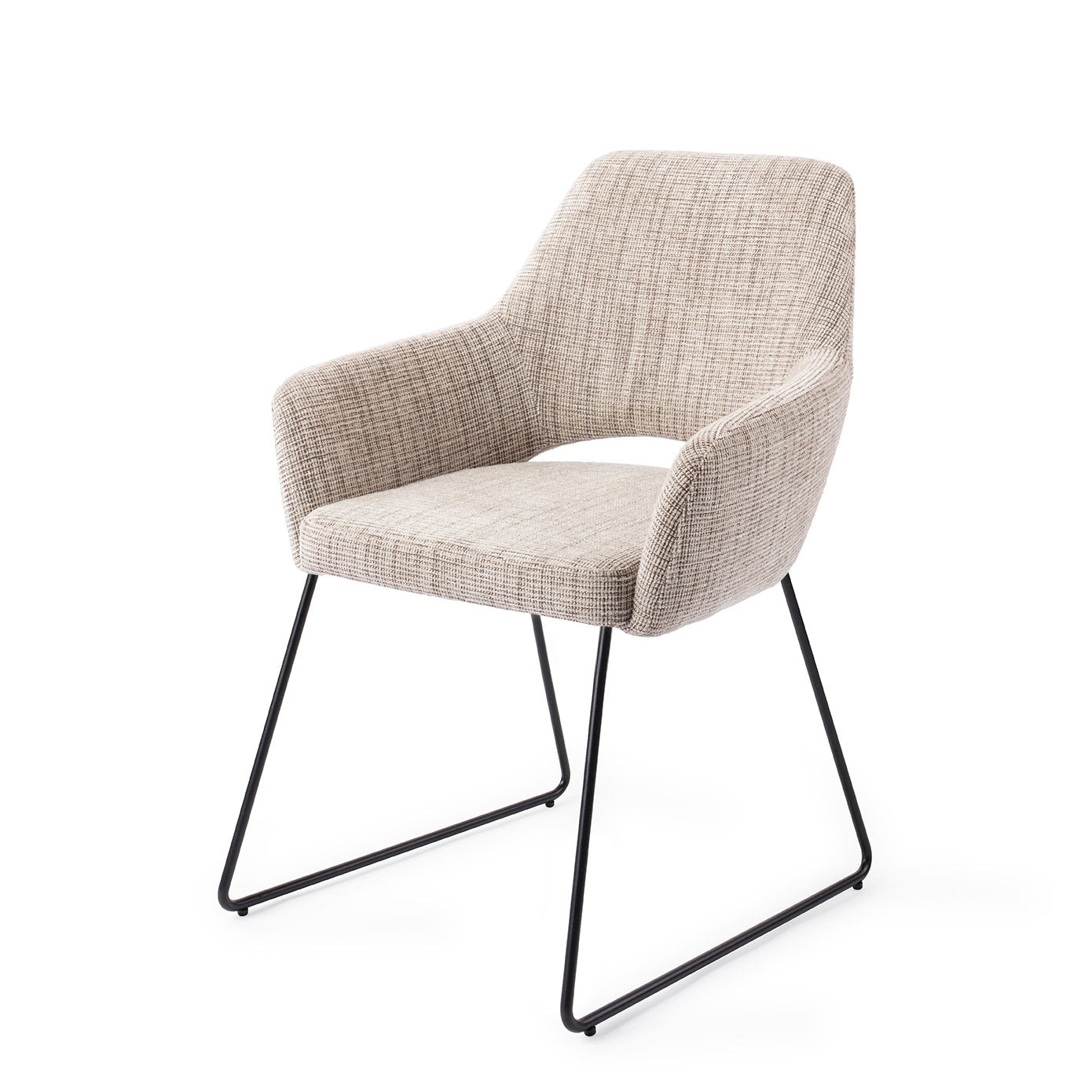 Jesper Home Yanai Caramel Grid Eetkamerstoel - Slide Black - KwaliteitWonen.nl
