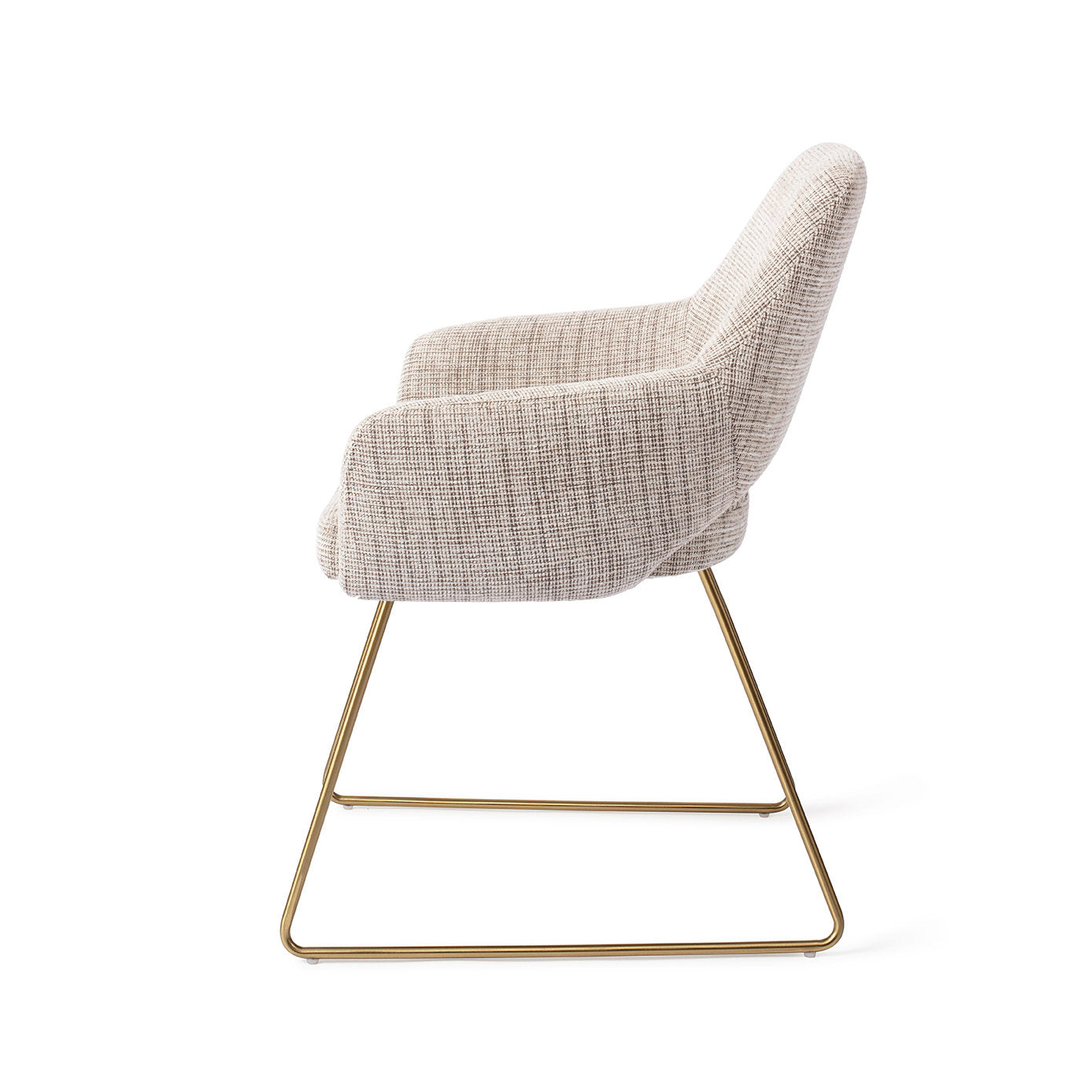 Jesper Home Yanai Caramel Grid Eetkamerstoel - Slide Gold - KwaliteitWonen.nl