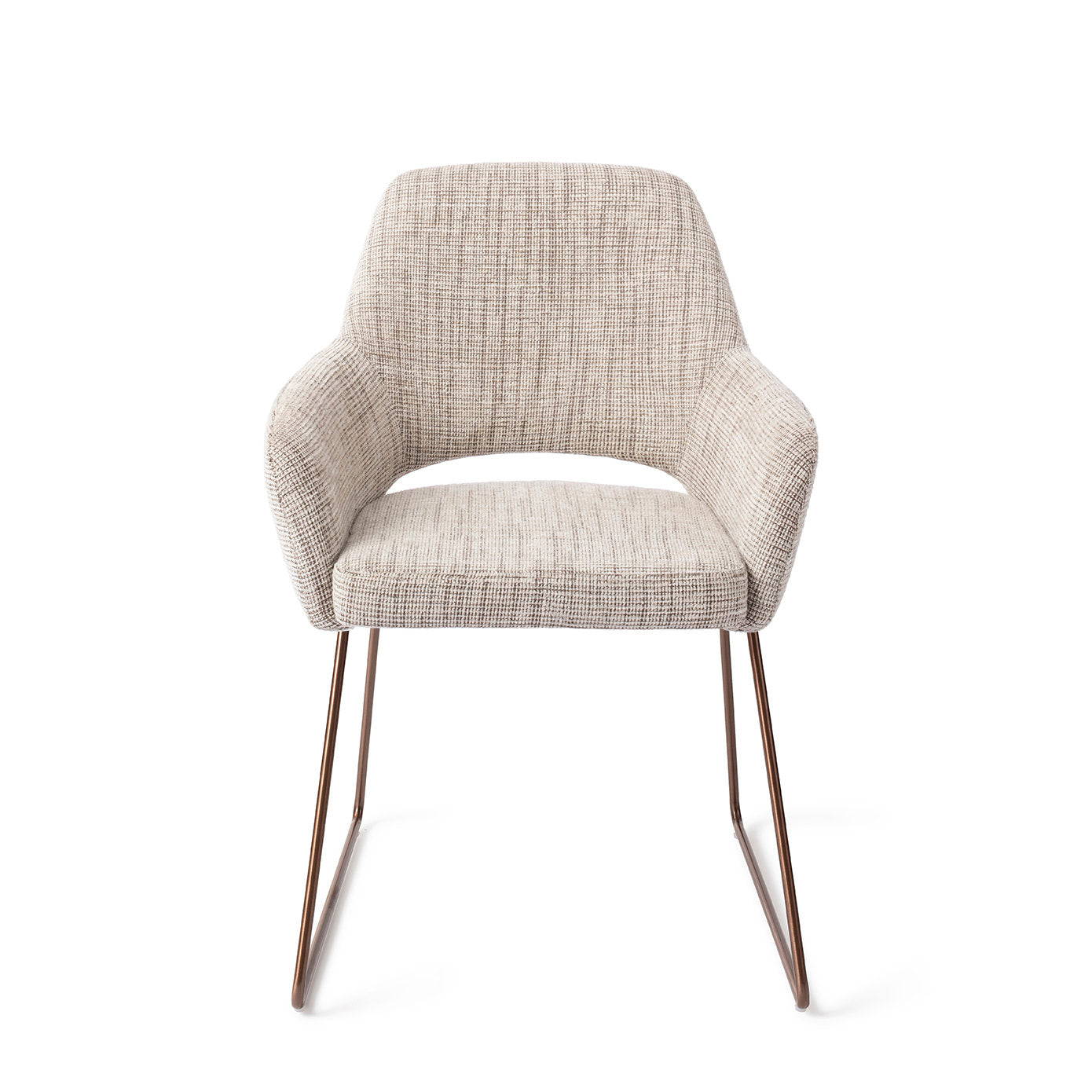 Jesper Home Yanai Caramel Grid Eetkamerstoel - Slide Rose - KwaliteitWonen.nl