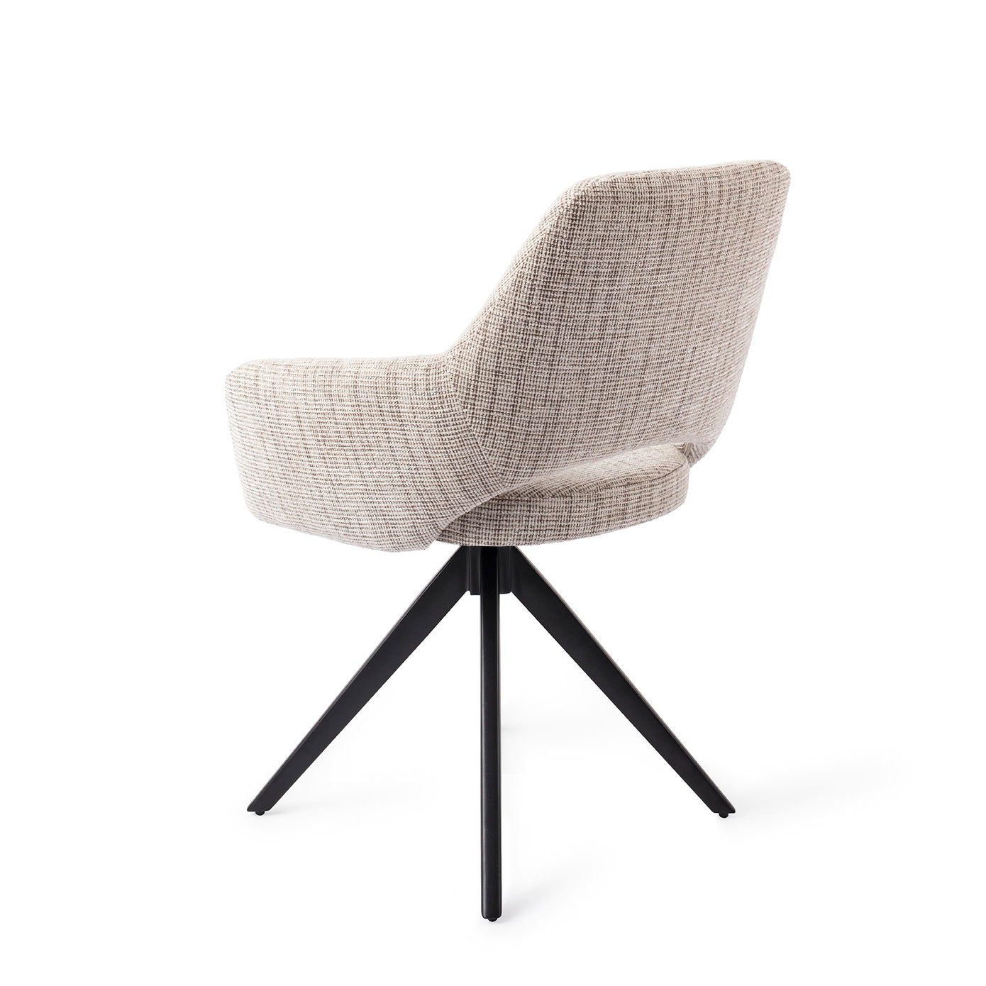 Jesper Home Yanai Caramel Grid Eetkamerstoel - Turn Black - KwaliteitWonen.nl