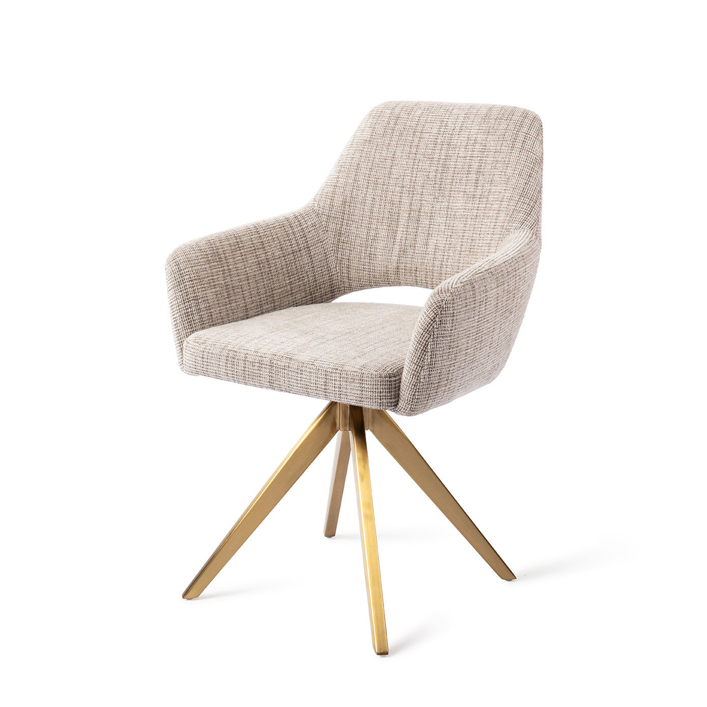 Jesper Home Yanai Caramel Grid Eetkamerstoel - Turn Gold - KwaliteitWonen.nl