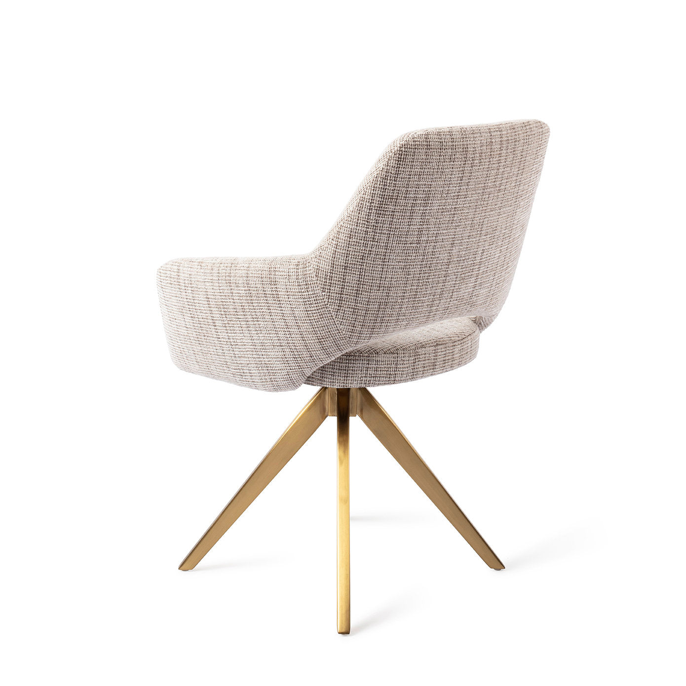Jesper Home Yanai Caramel Grid Eetkamerstoel - Turn Gold - KwaliteitWonen.nl
