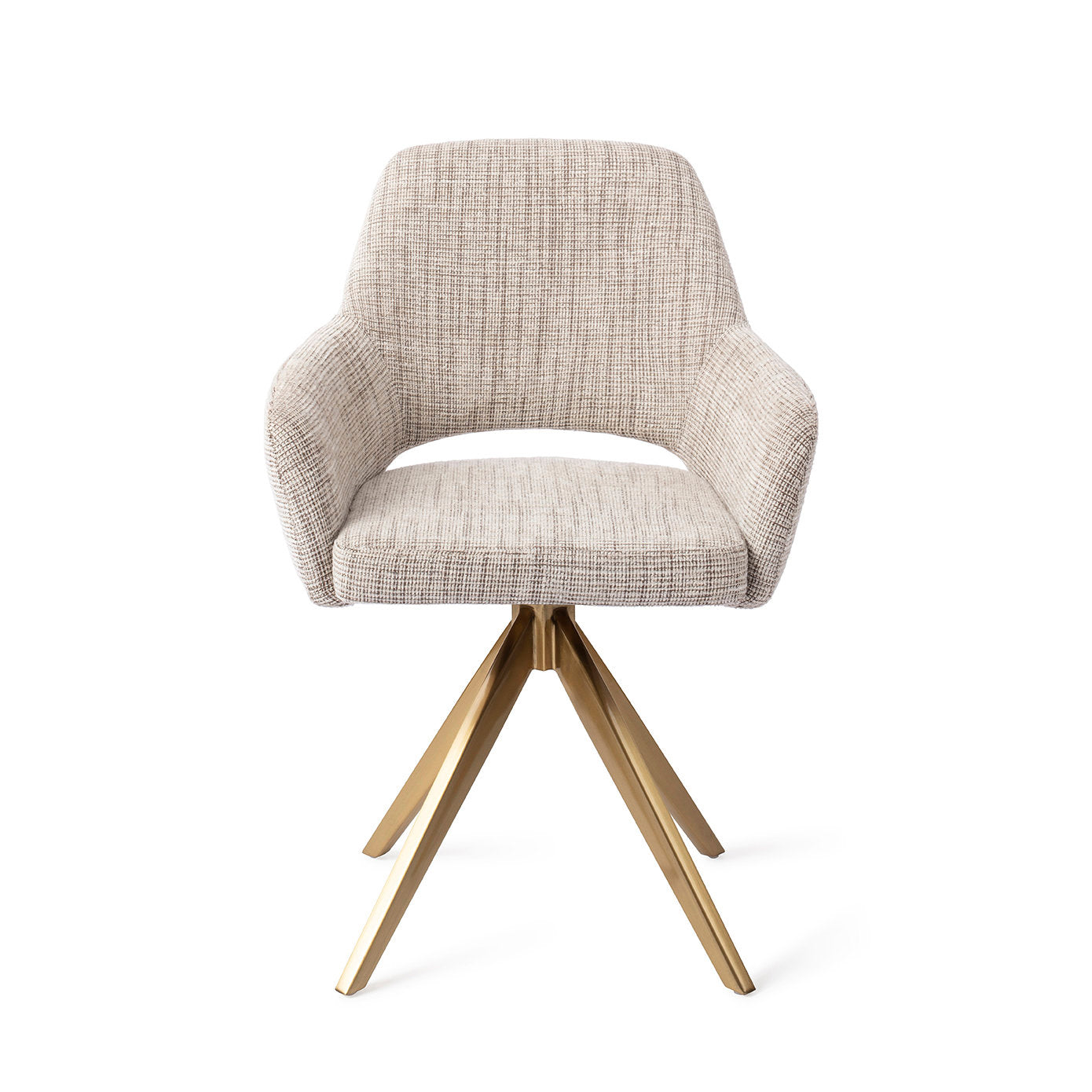 Jesper Home Yanai Caramel Grid Eetkamerstoel - Turn Gold - KwaliteitWonen.nl