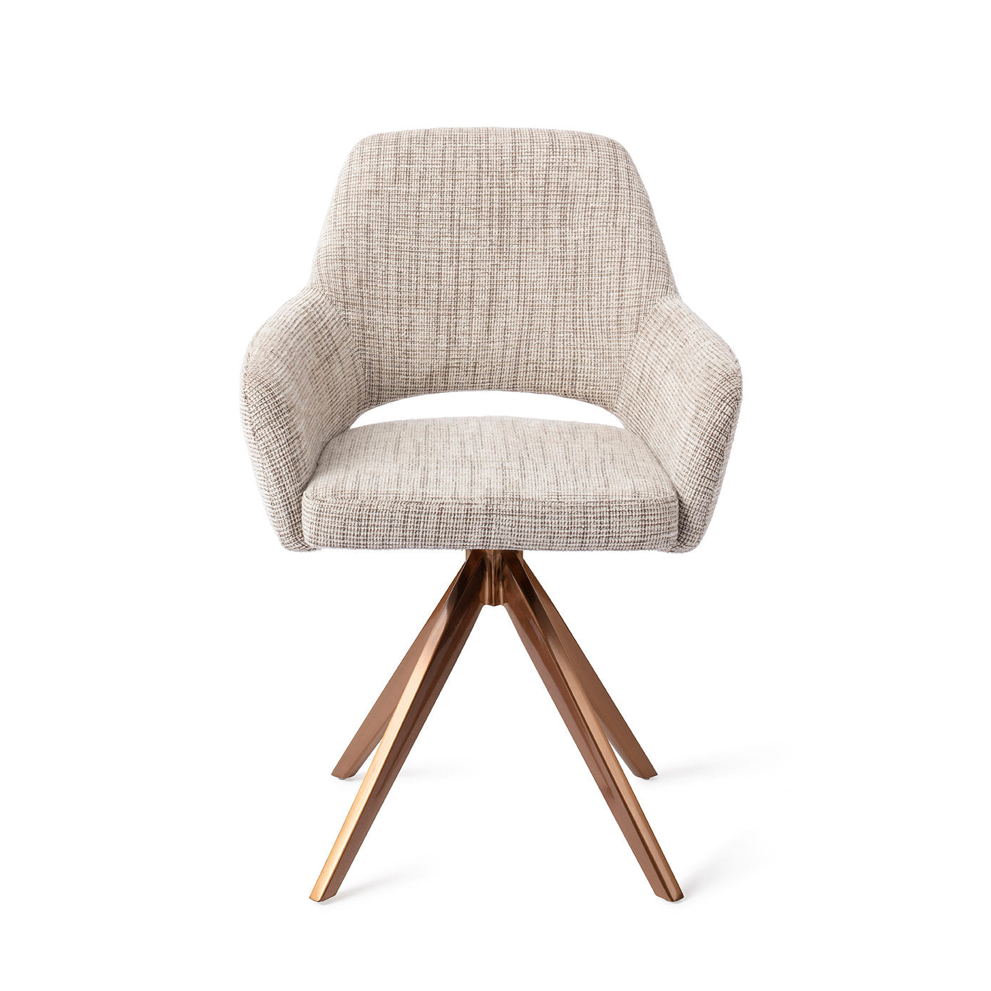 Jesper Home Yanai Caramel Grid Eetkamerstoel - Turn Rose - KwaliteitWonen.nl