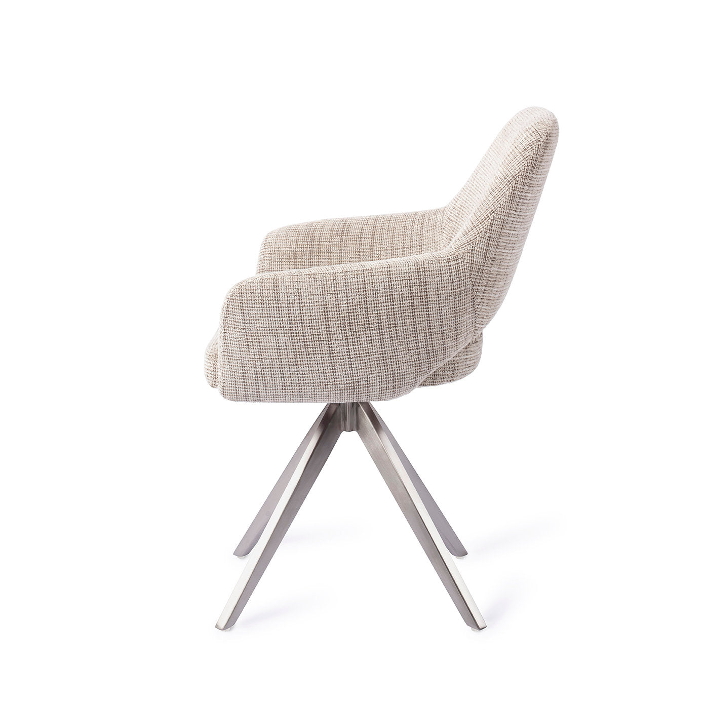Jesper Home Yanai Caramel Grid Eetkamerstoel - Turn Steel - KwaliteitWonen.nl
