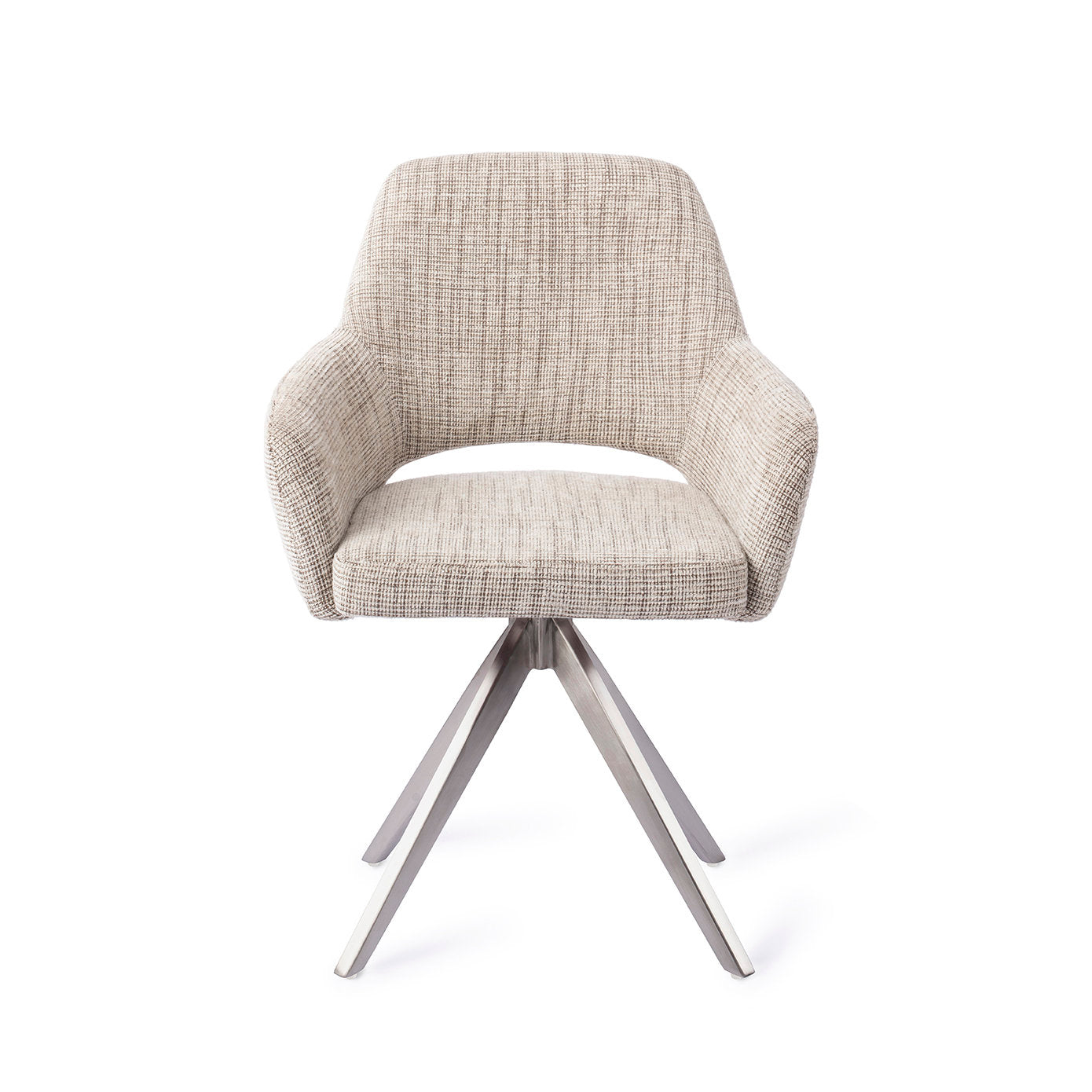 Jesper Home Yanai Caramel Grid Eetkamerstoel - Turn Steel - KwaliteitWonen.nl