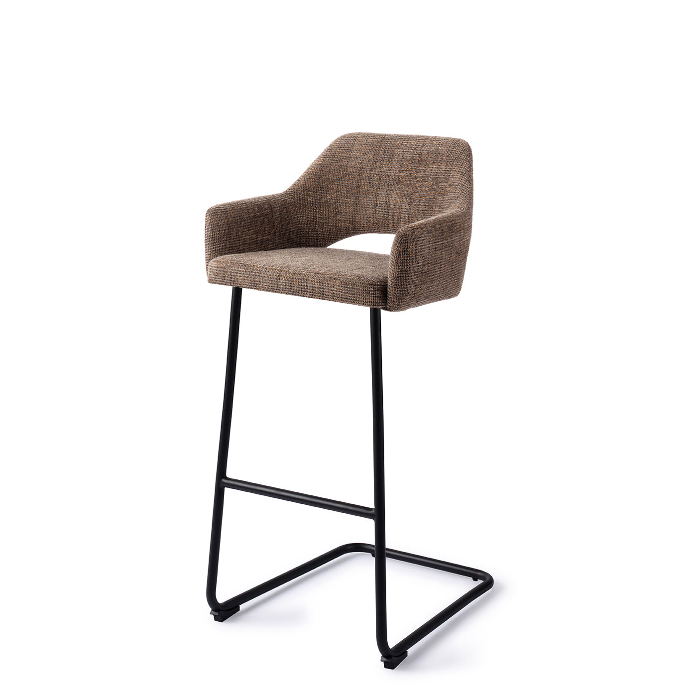 Jesper Home Yanai Checked Chestnut Barkruk - Arch Black (H) - KwaliteitWonen.nl