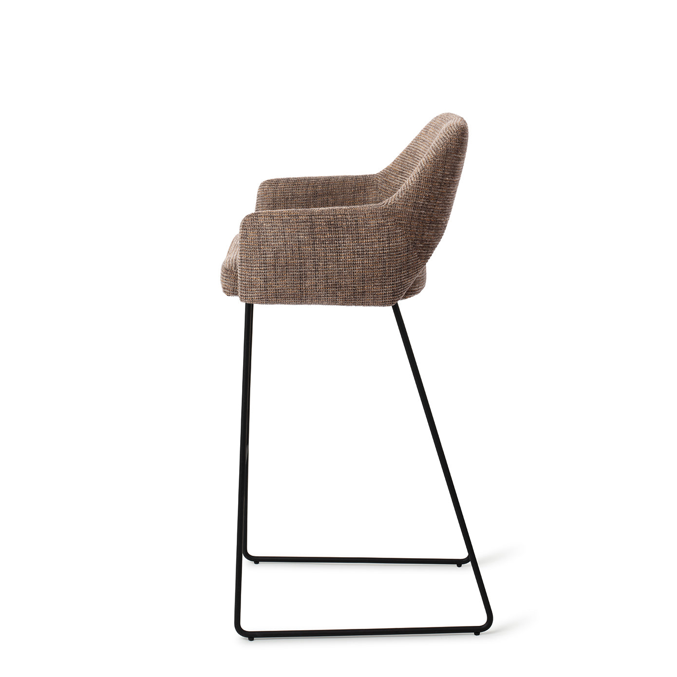 Jesper Home Yanai Checked Chestnut Barkruk - Slide Black (H) - KwaliteitWonen.nl