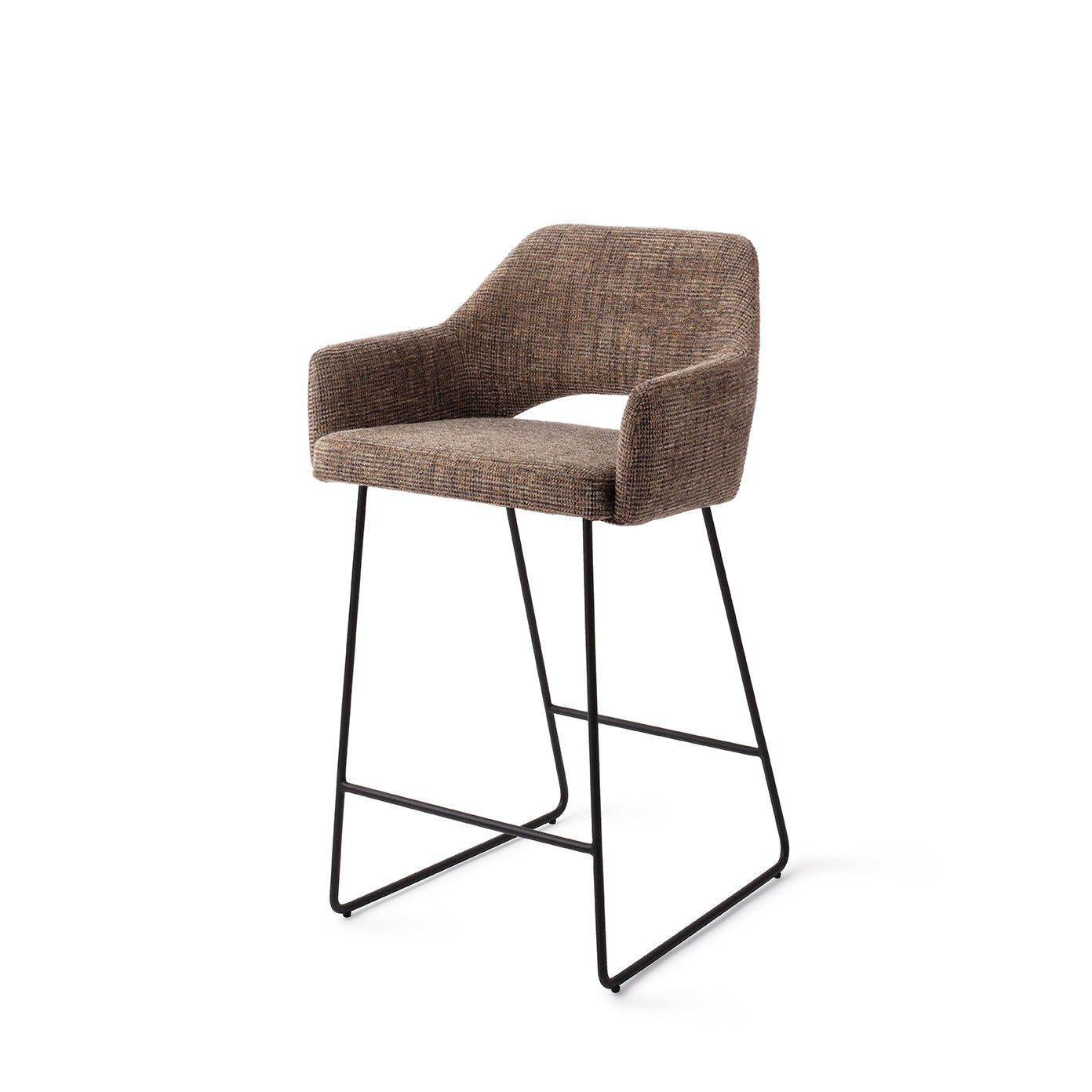 Jesper Home Yanai Checked Chestnut - Counter Slide Black (L) - KwaliteitWonen.nl