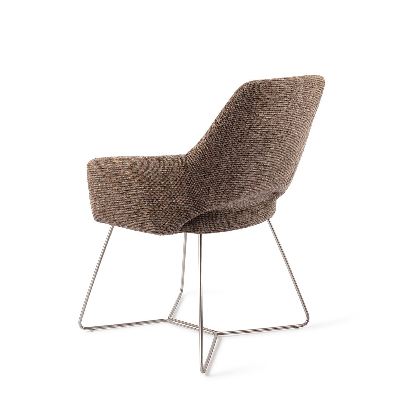 Jesper Home Yanai Checked Chestnut Eetkamerstoel - Beehive Steel - KwaliteitWonen.nl