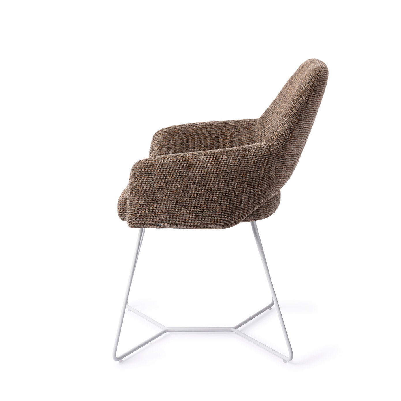 Jesper Home Yanai Checked Chestnut Eetkamerstoel - Beehive White - KwaliteitWonen.nl