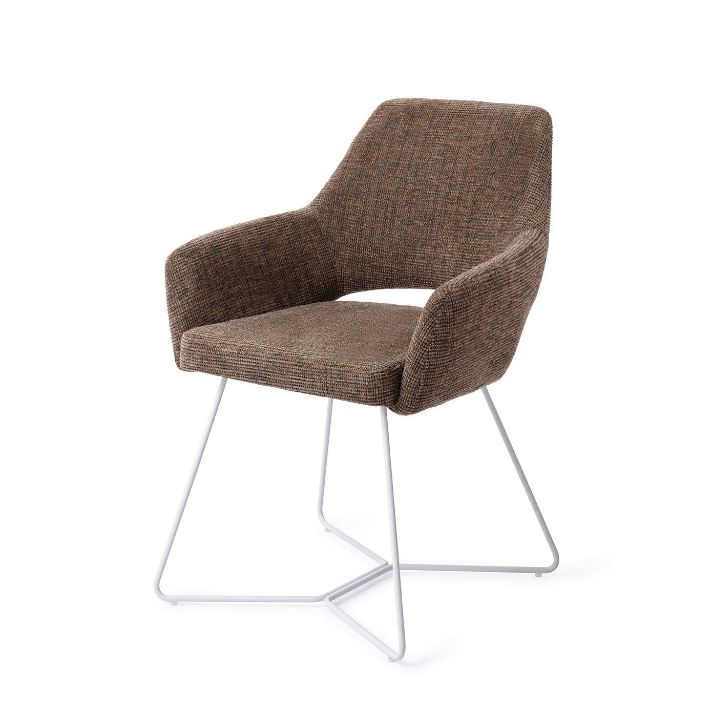 Jesper Home Yanai Checked Chestnut Eetkamerstoel - Beehive White - KwaliteitWonen.nl