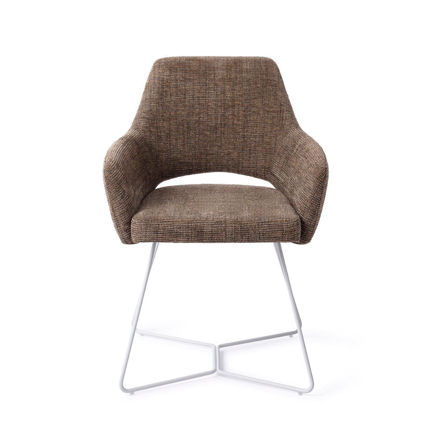 Jesper Home Yanai Checked Chestnut Eetkamerstoel - Beehive White - KwaliteitWonen.nl