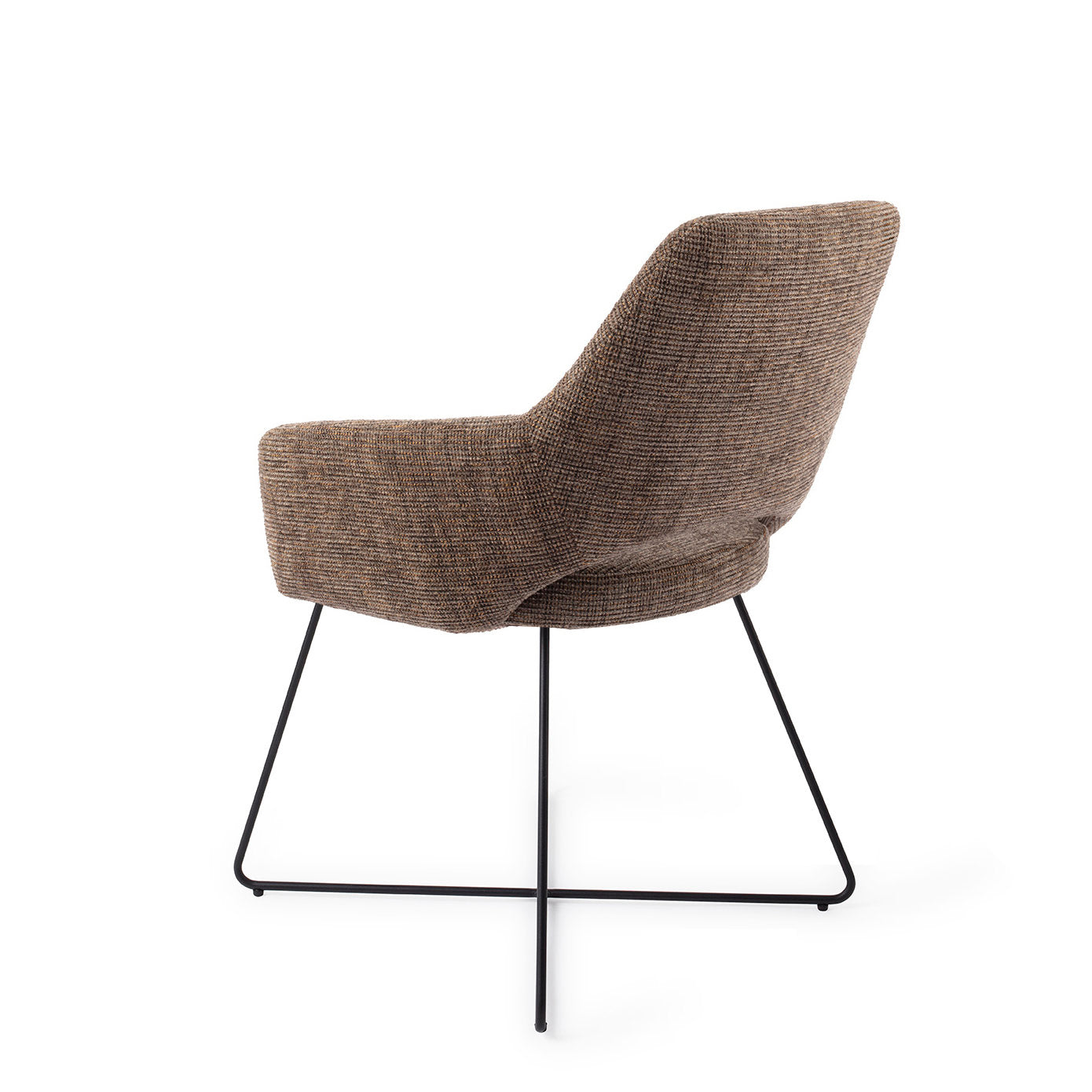Jesper Home Yanai Checked Chestnut Eetkamerstoel - Cross Black - KwaliteitWonen.nl