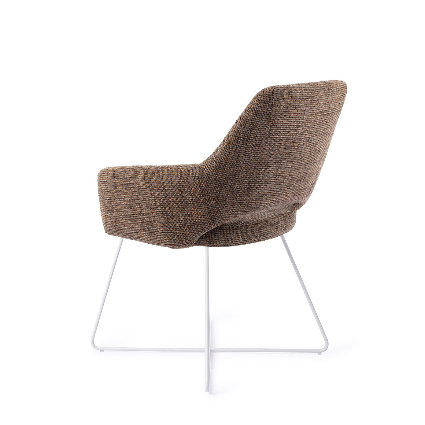 Jesper Home Yanai Checked Chestnut Eetkamerstoel - Cross White - KwaliteitWonen.nl