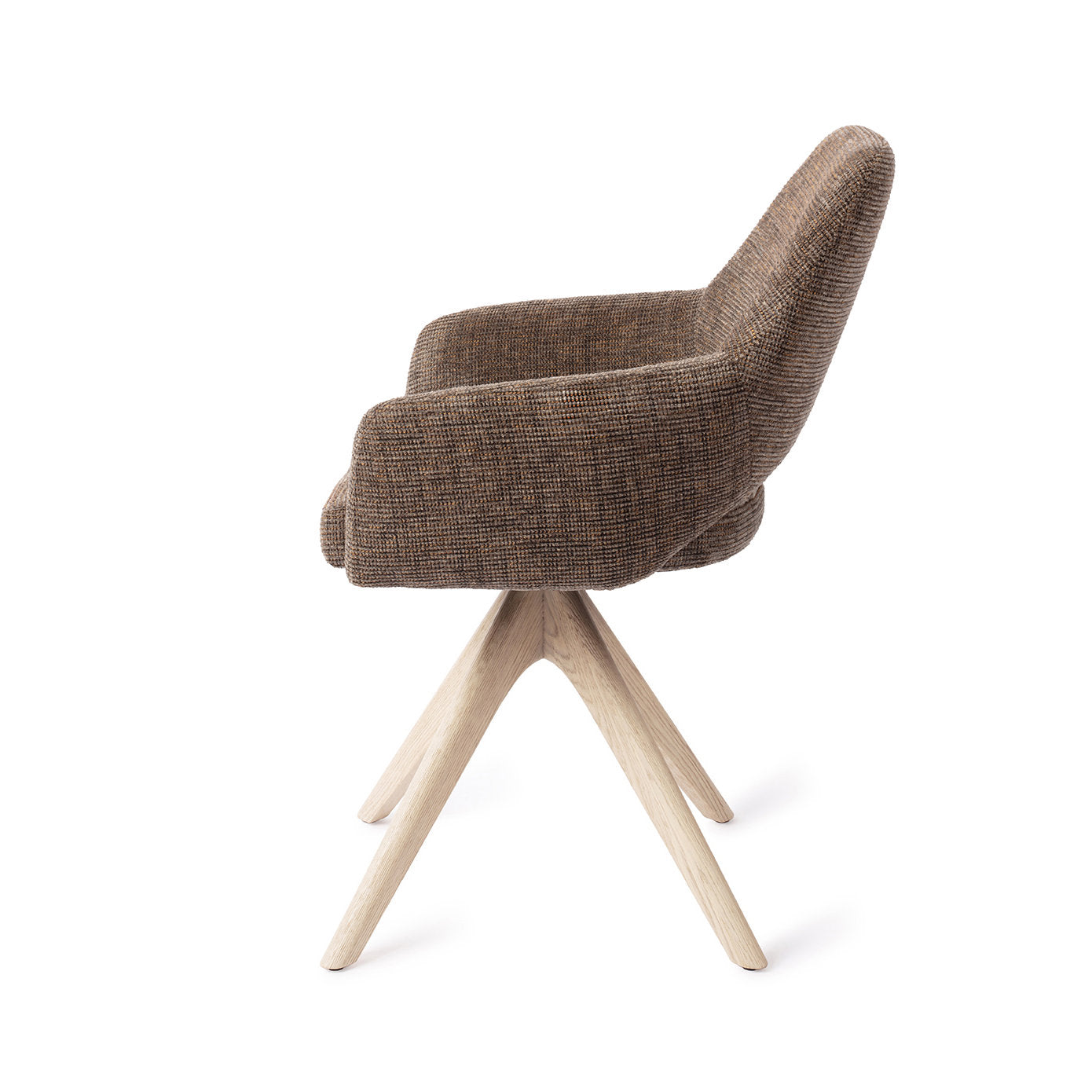 Jesper Home Yanai Checked Chestnut Eetkamerstoel - Revolve Oak Bleach - KwaliteitWonen.nl
