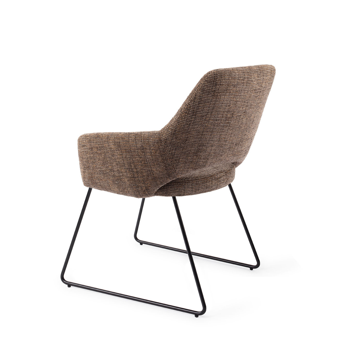 Jesper Home Yanai Checked Chestnut Eetkamerstoel - Slide Black - KwaliteitWonen.nl