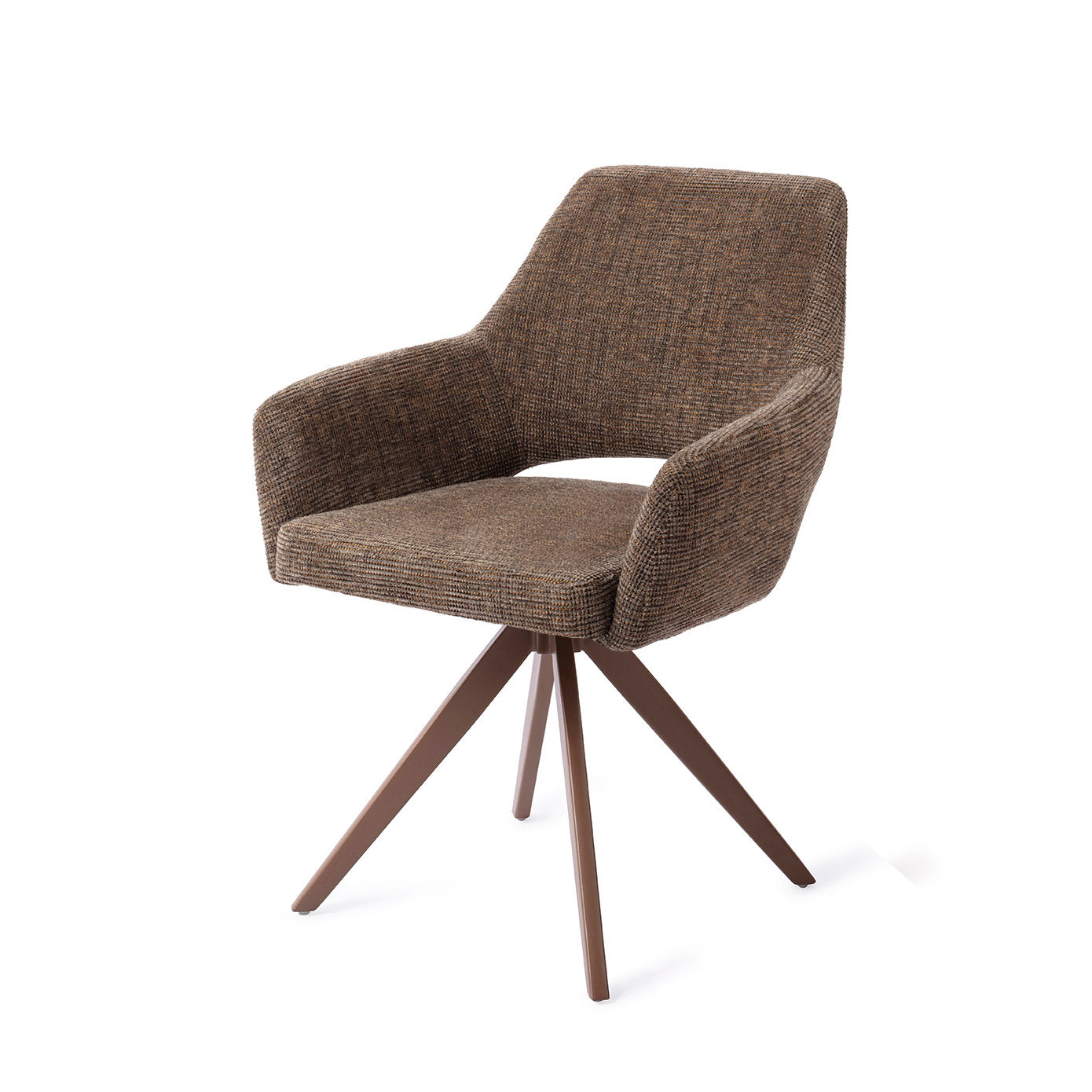 Jesper Home Yanai Checked Chestnut Eetkamerstoel - Turn Brown - KwaliteitWonen.nl