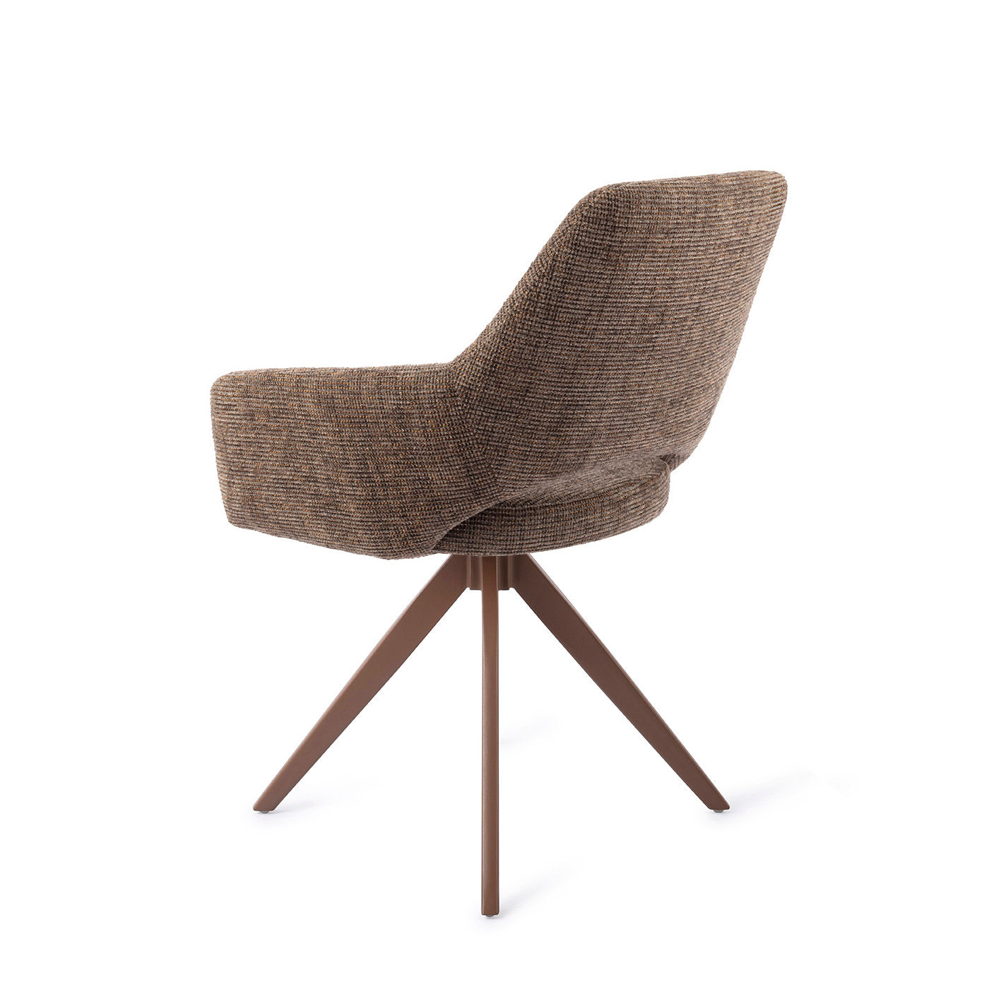 Jesper Home Yanai Checked Chestnut Eetkamerstoel - Turn Brown - KwaliteitWonen.nl