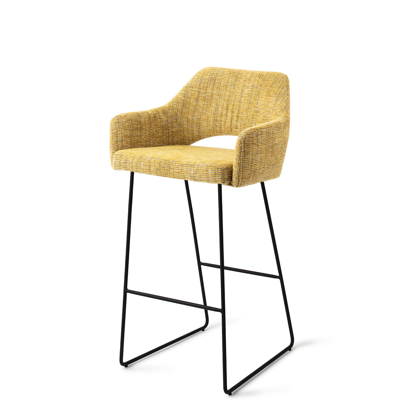 Jesper Home Yanai Lemon Lines Barkruk - Slide Black (H) - KwaliteitWonen.nl