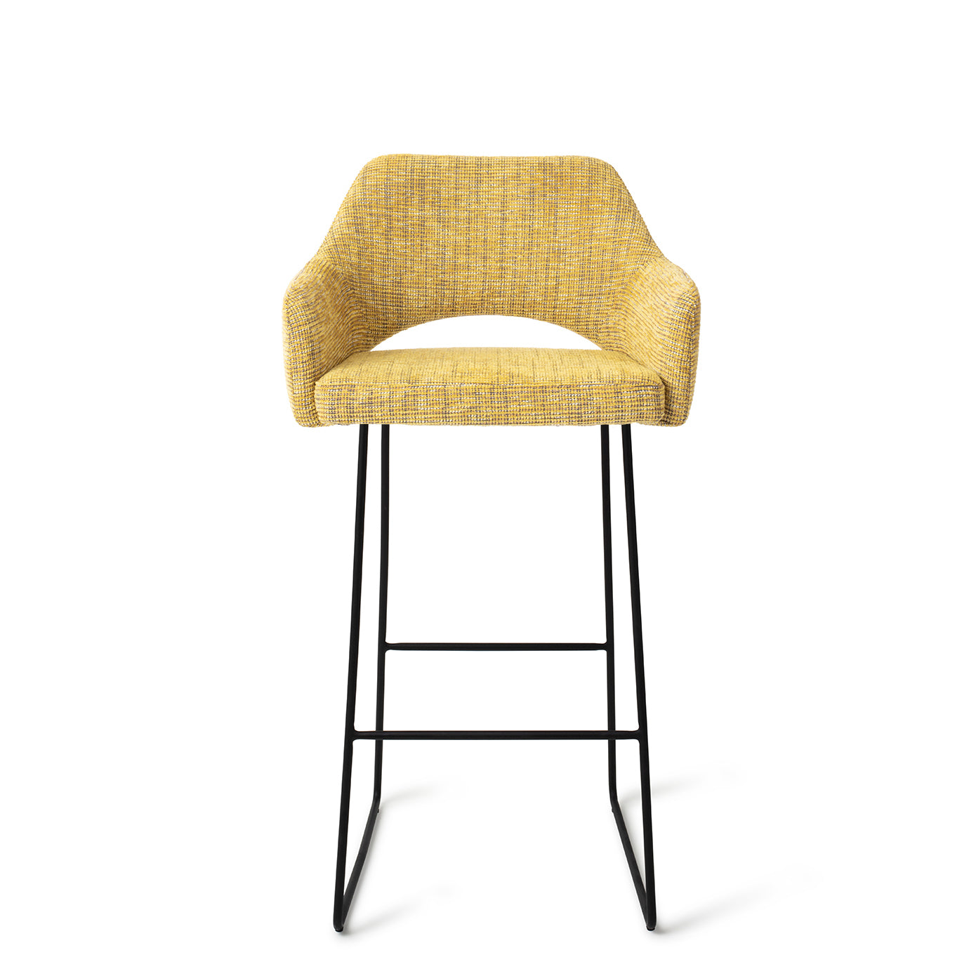 Jesper Home Yanai Lemon Lines Barkruk - Slide Black (H) - KwaliteitWonen.nl