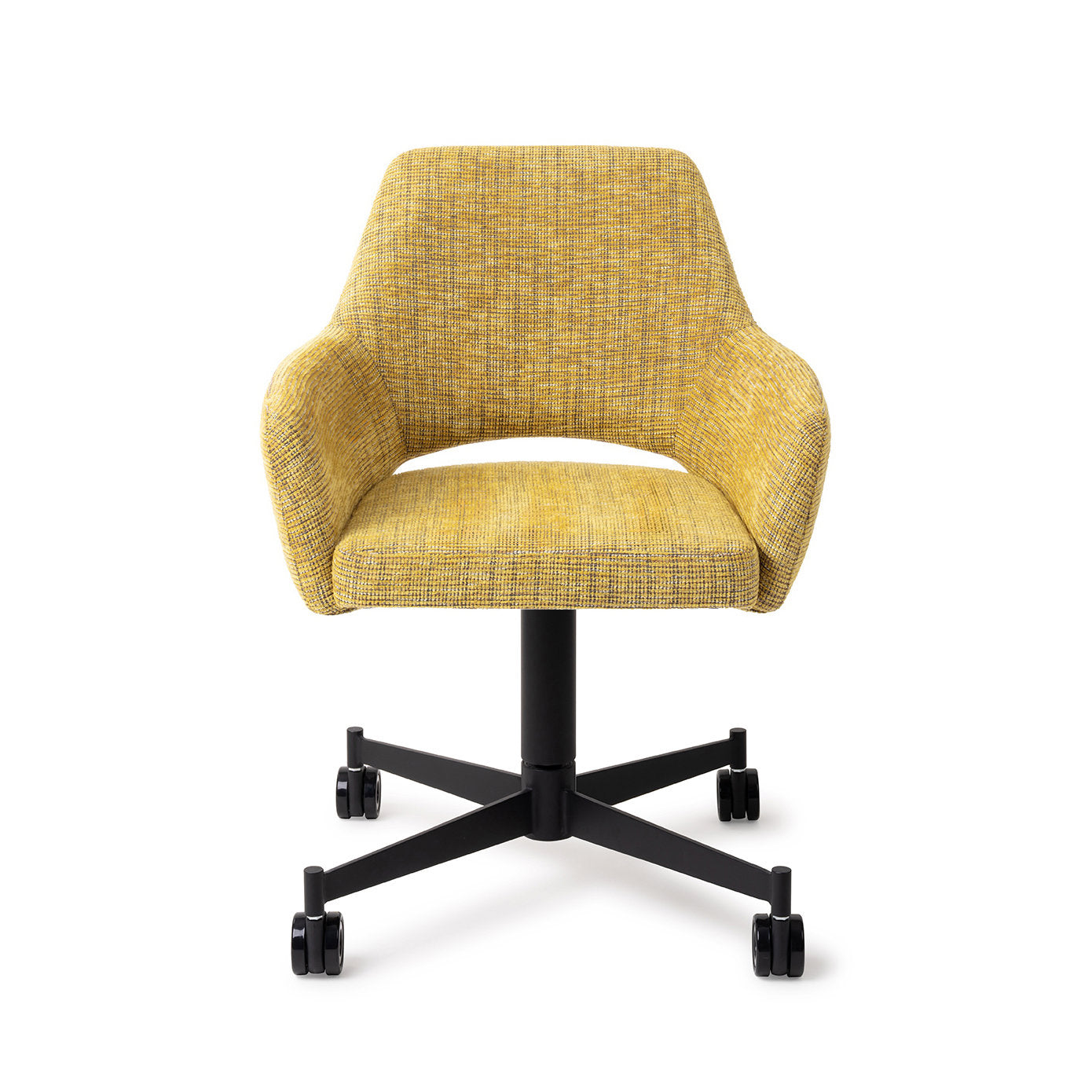 Jesper Home Yanai Lemon Lines Eetkamerstoel - Caster Black - KwaliteitWonen.nl