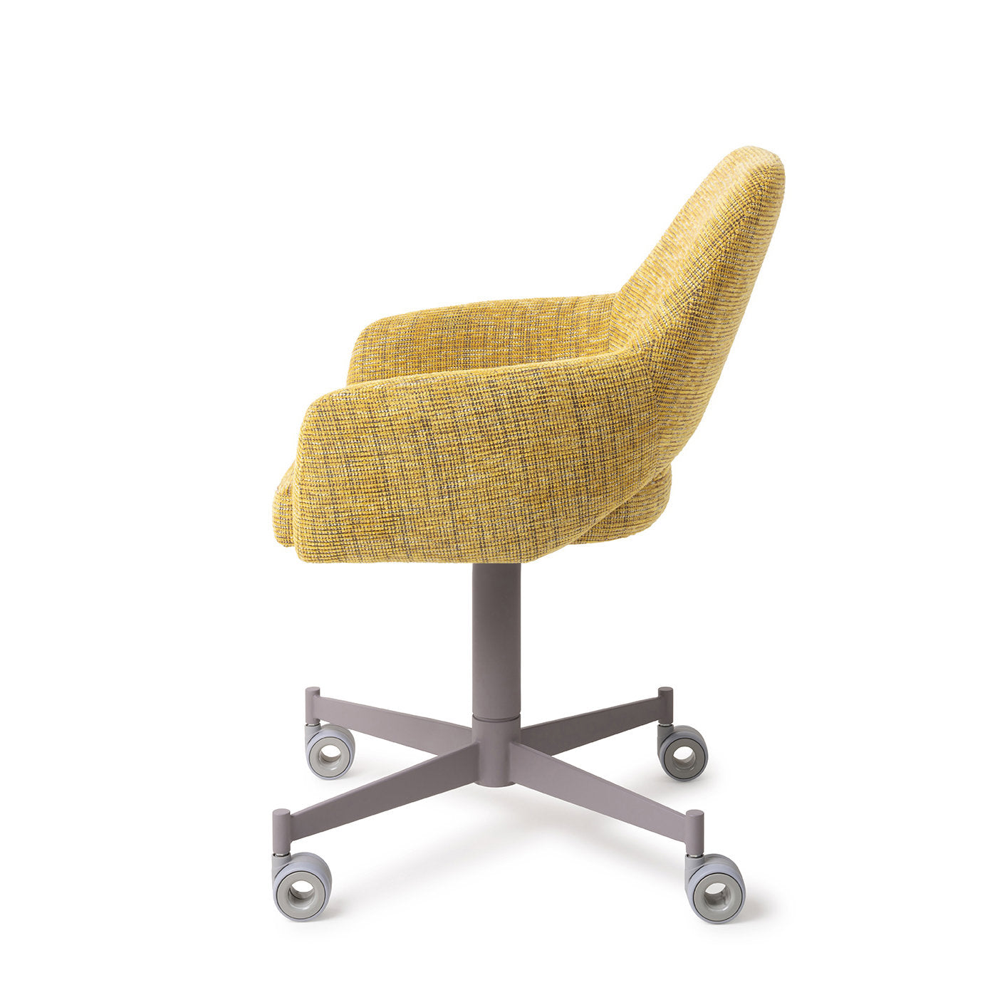 Jesper Home Yanai Lemon Lines Eetkamerstoel - Caster Grey - KwaliteitWonen.nl