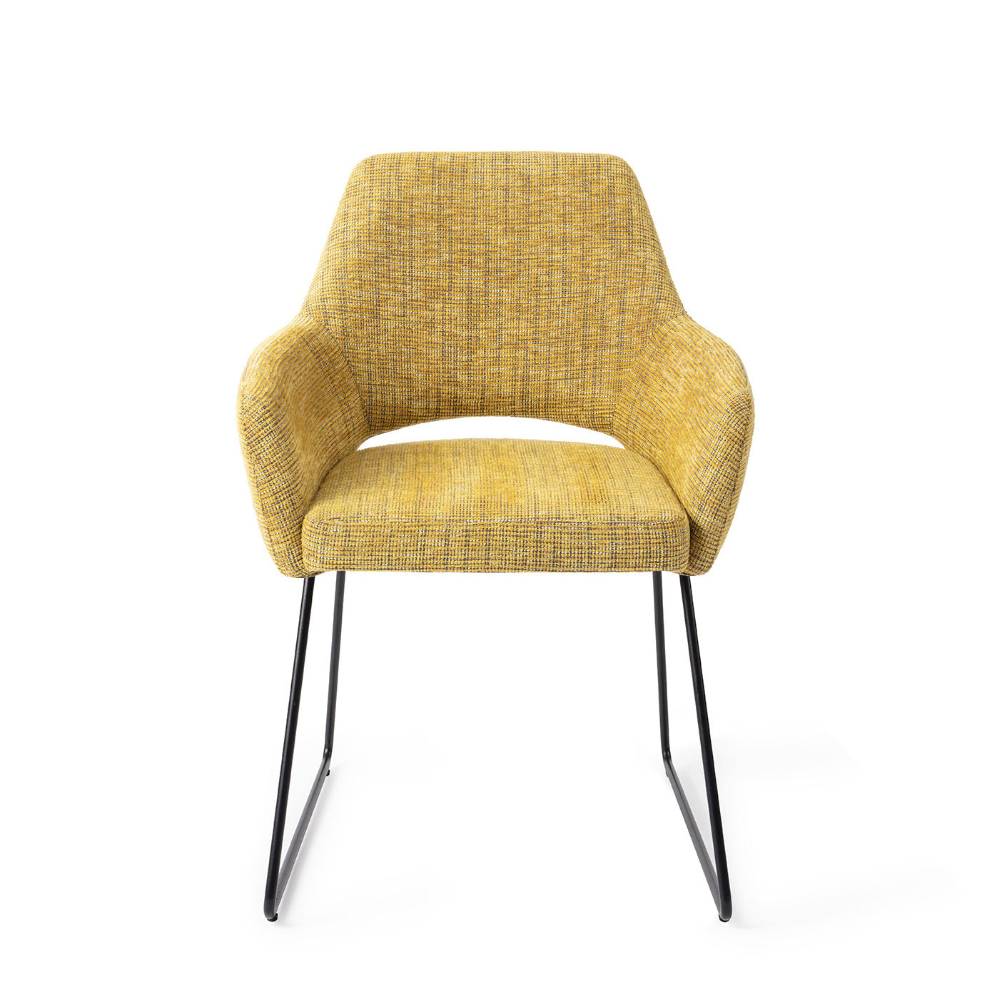 Jesper Home Yanai Lemon Lines Eetkamerstoel - Slide Black - KwaliteitWonen.nl