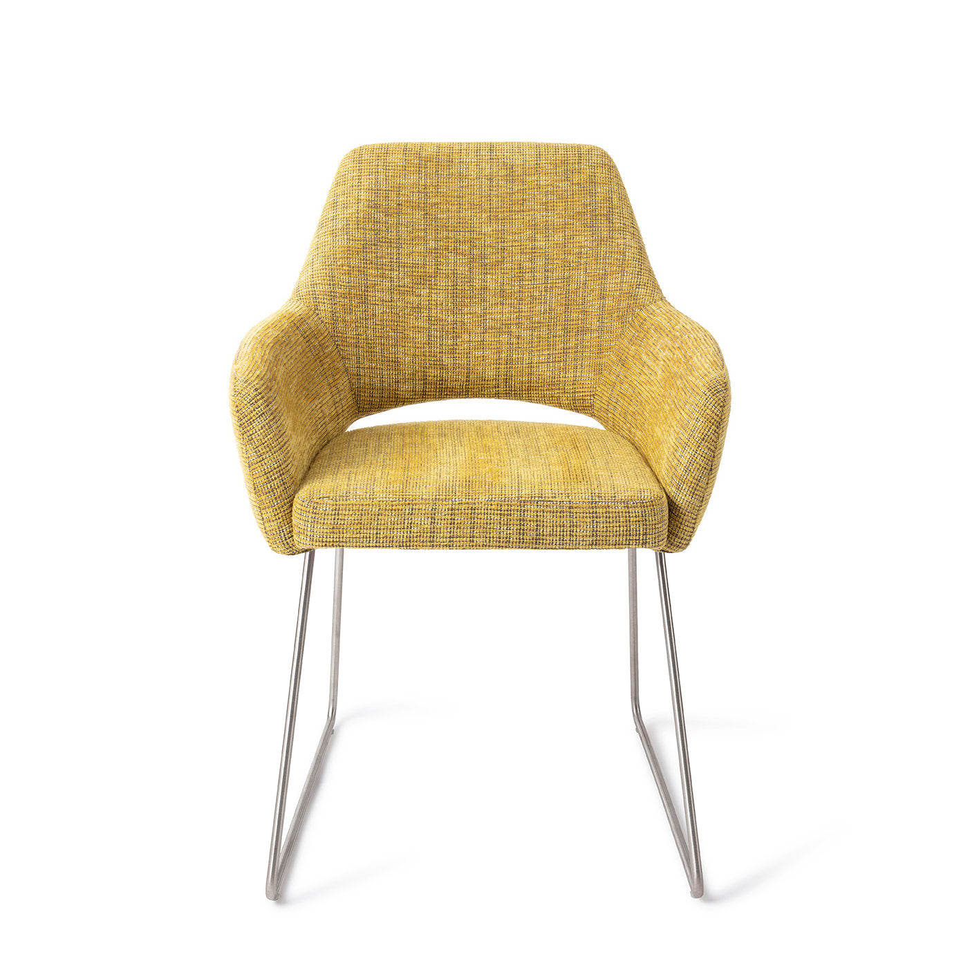 Jesper Home Yanai Lemon Lines Eetkamerstoel - Slide Steel - KwaliteitWonen.nl