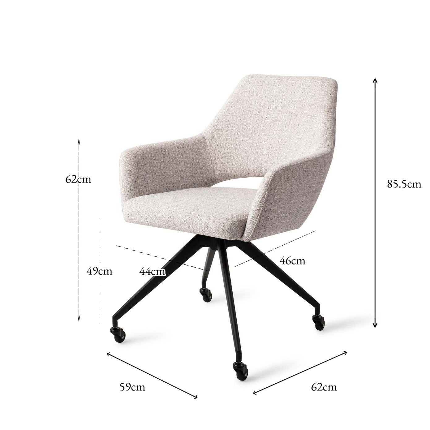 Jesper Home Yanai Pigeon Eetkamerstoel - Glide Black - KwaliteitWonen.nl