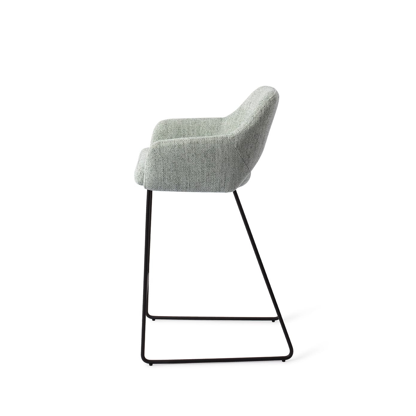 Jesper Home Yanai Soft Sage Barkruk - Slide Black (L) - KwaliteitWonen.nl