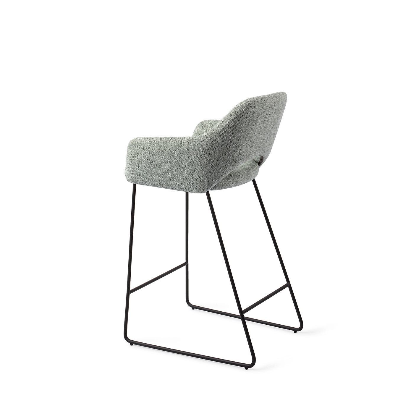 Jesper Home Yanai Soft Sage Barkruk - Slide Black (L) - KwaliteitWonen.nl