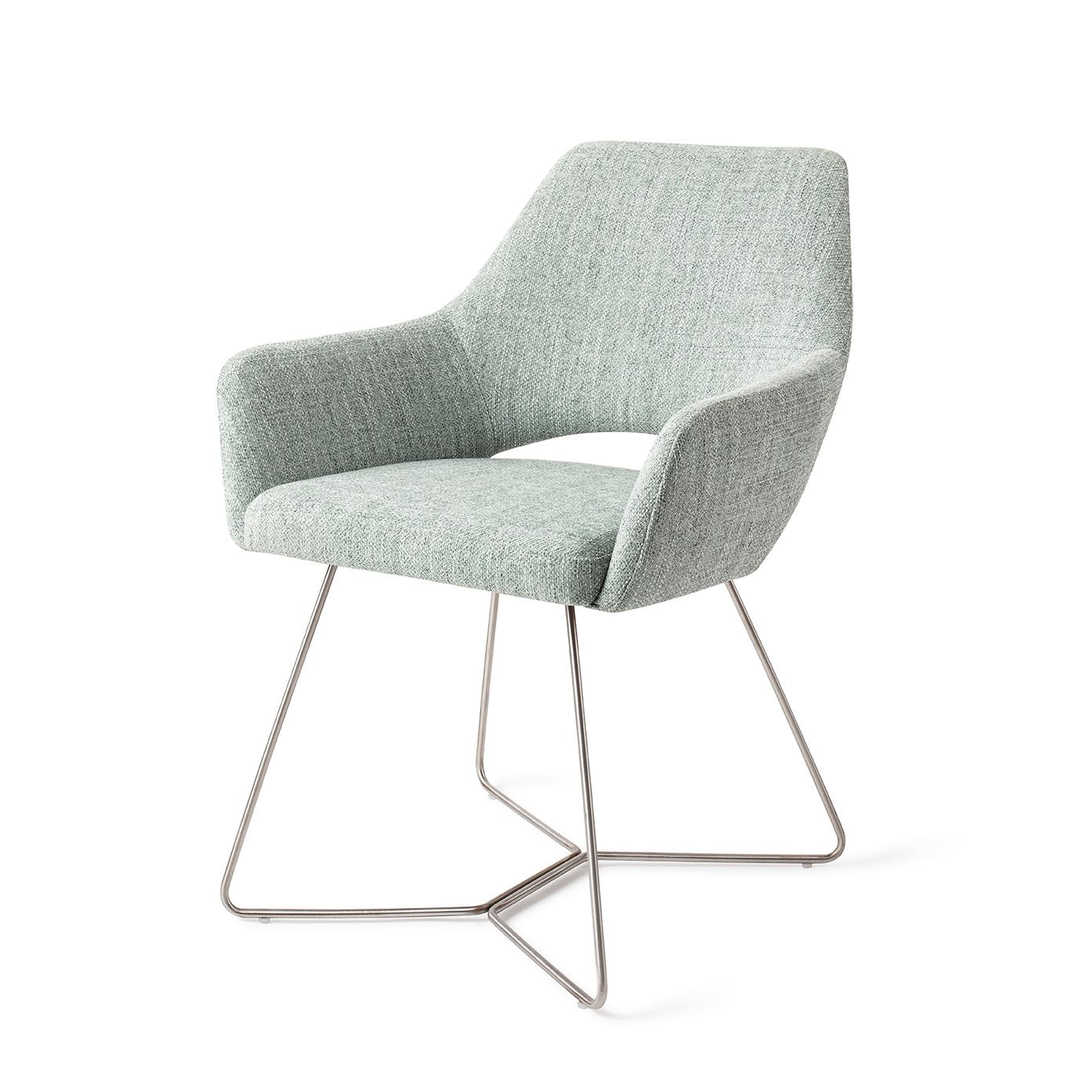 Jesper Home Yanai Soft Sage Eetkamerstoel - Beehive Steel - KwaliteitWonen.nl
