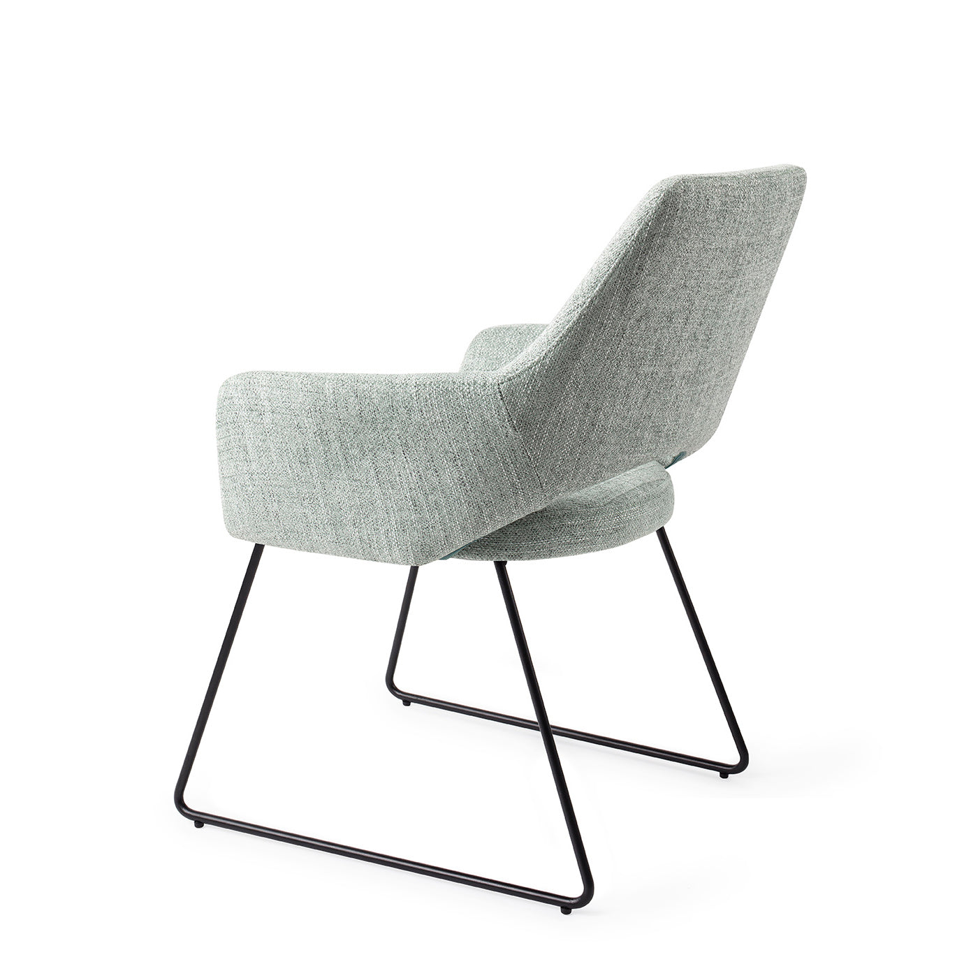 Jesper Home Yanai Soft Sage Eetkamerstoel - Slide Black - KwaliteitWonen.nl