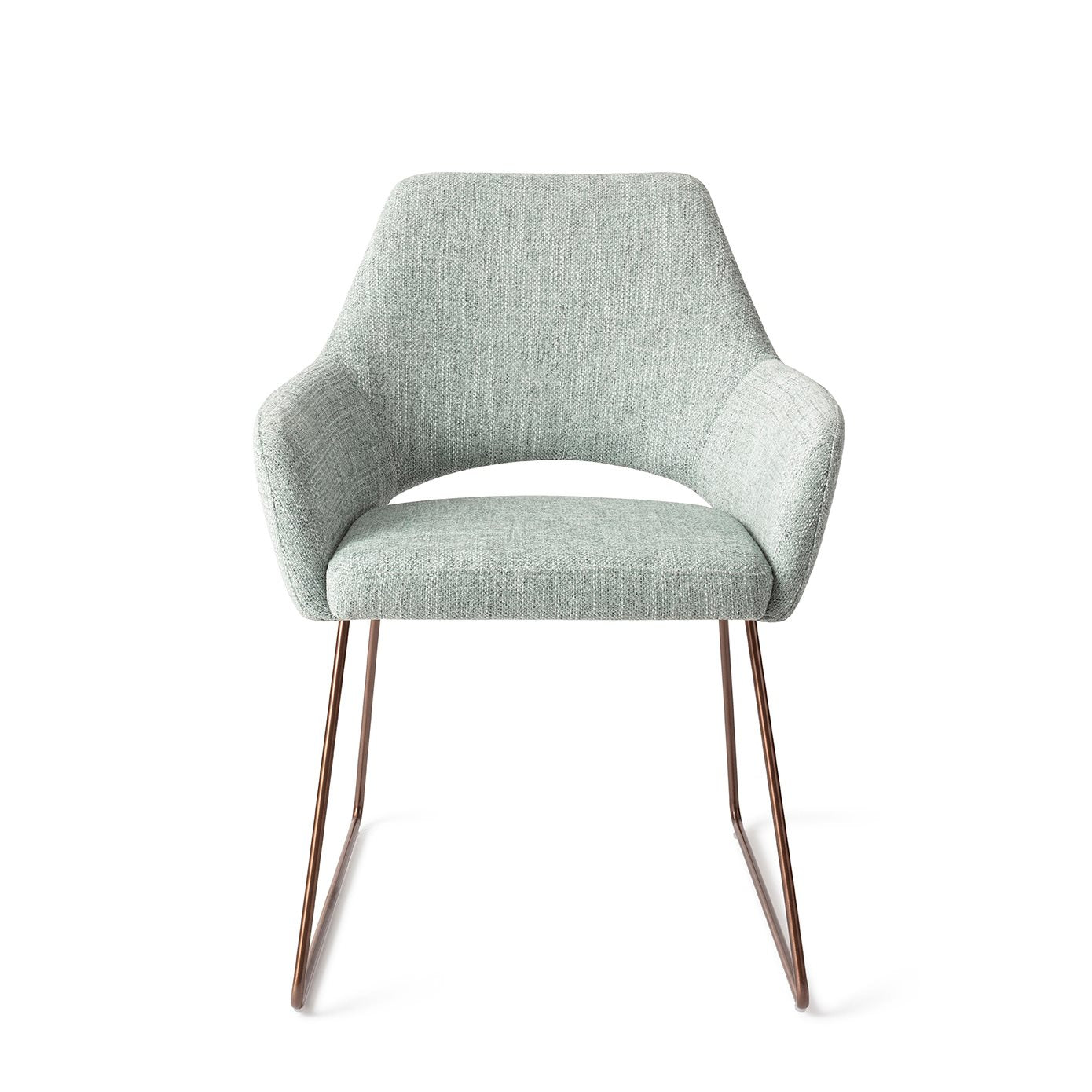 Jesper Home Yanai Soft Sage Eetkamerstoel - Slide Rose - KwaliteitWonen.nl
