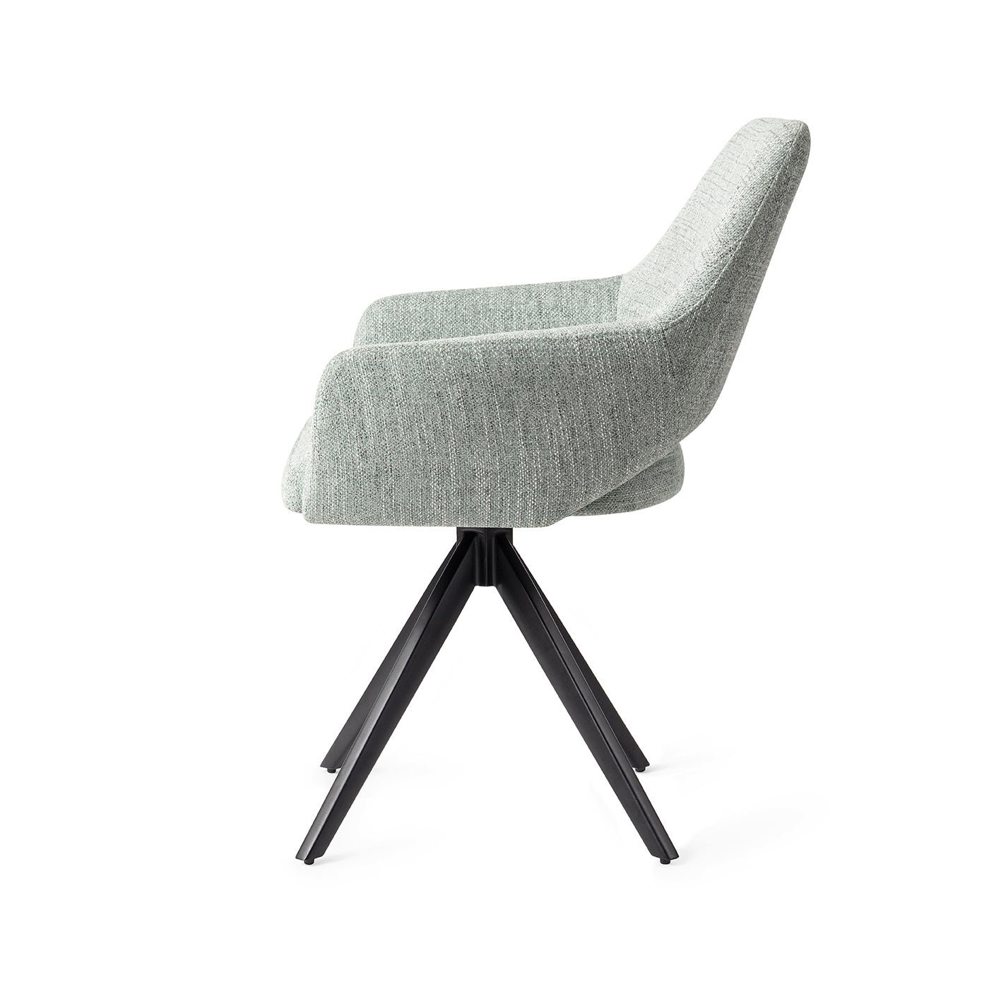 Jesper Home Yanai Soft Sage Eetkamerstoel - Turn Black - KwaliteitWonen.nl