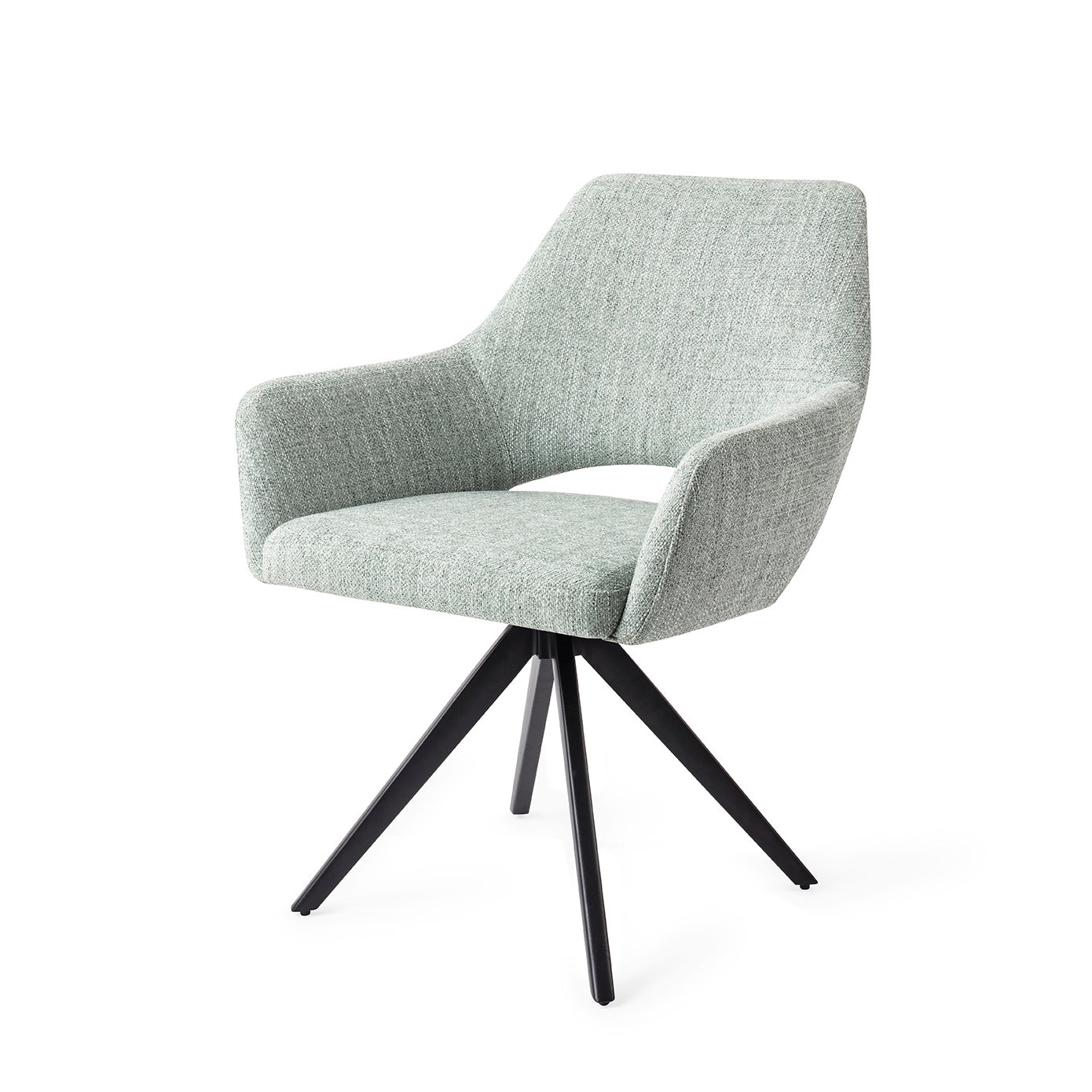 Jesper Home Yanai Soft Sage Eetkamerstoel - Turn Black - KwaliteitWonen.nl